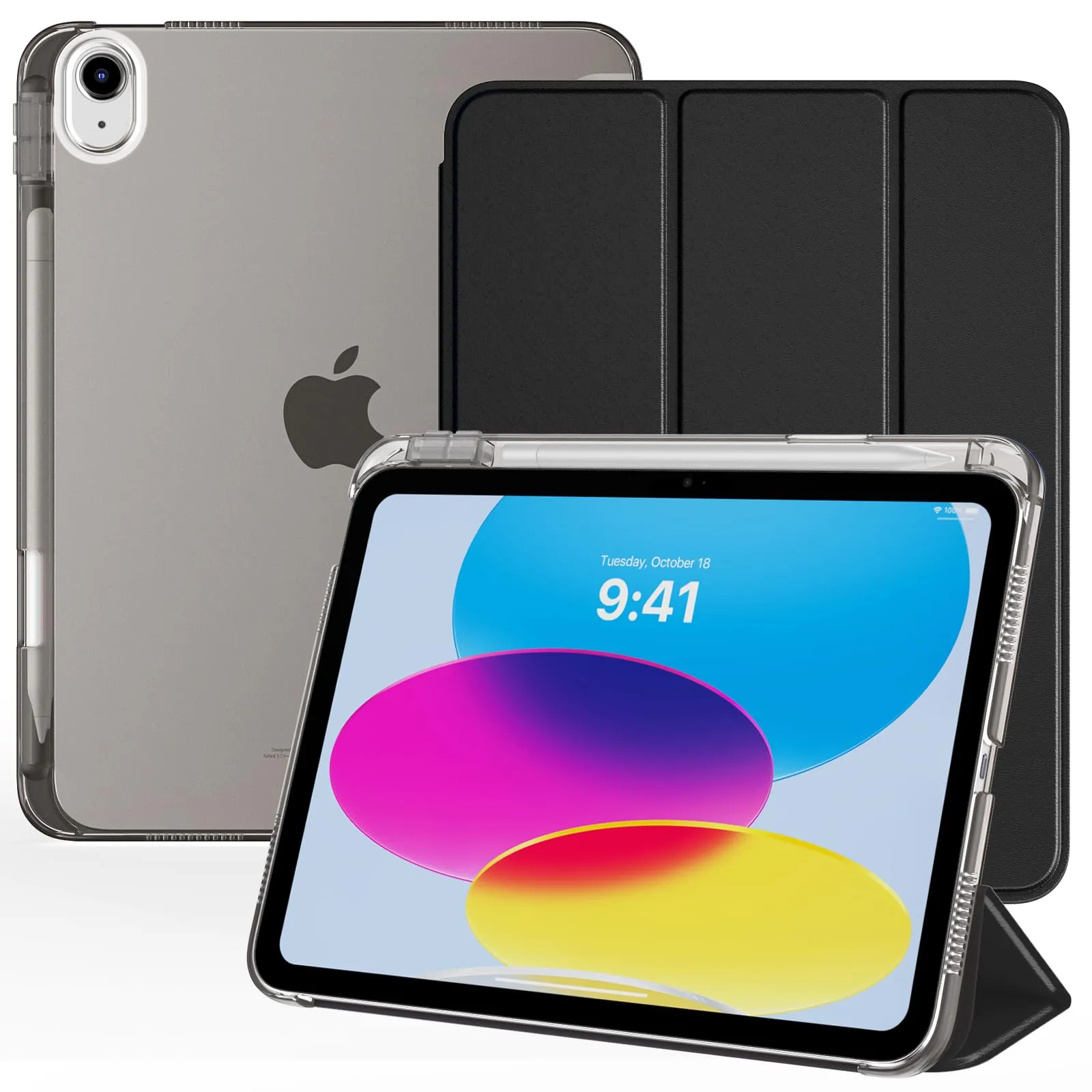 TiMOVO Custodia per iPad 11" (A16) e iPad 10 Generazione 10,9", Nero - immagine 1