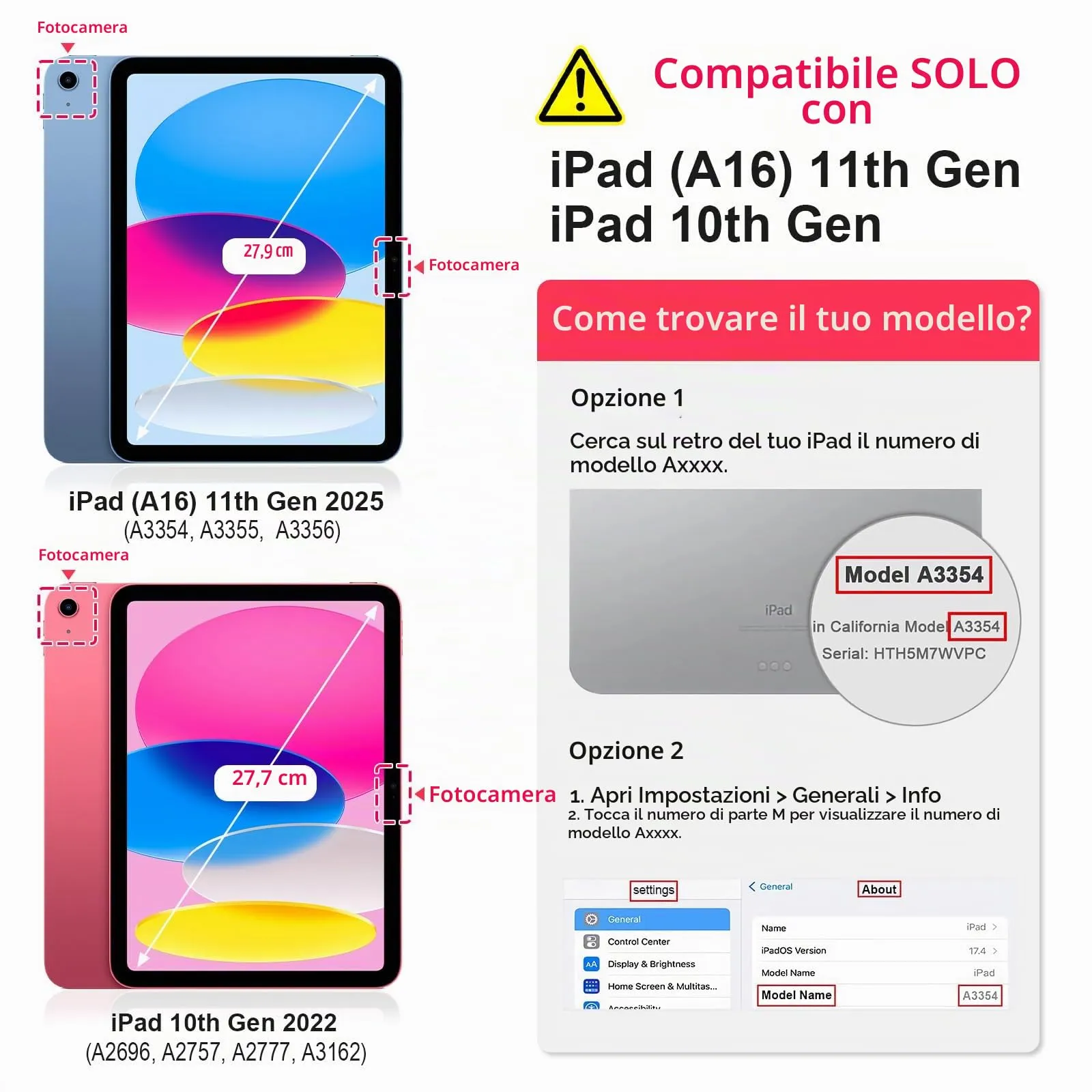 TiMOVO Custodia per iPad 11" (A16) e iPad 10 Generazione 10,9", Nero - immagine 2