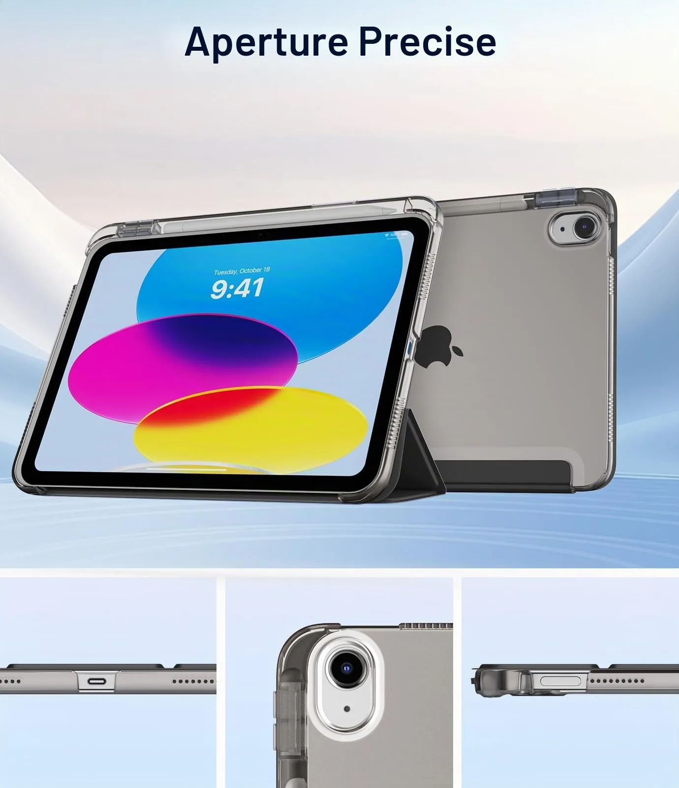 TiMOVO Custodia per iPad 11" (A16) e iPad 10 Generazione 10,9", Nero - immagine 8