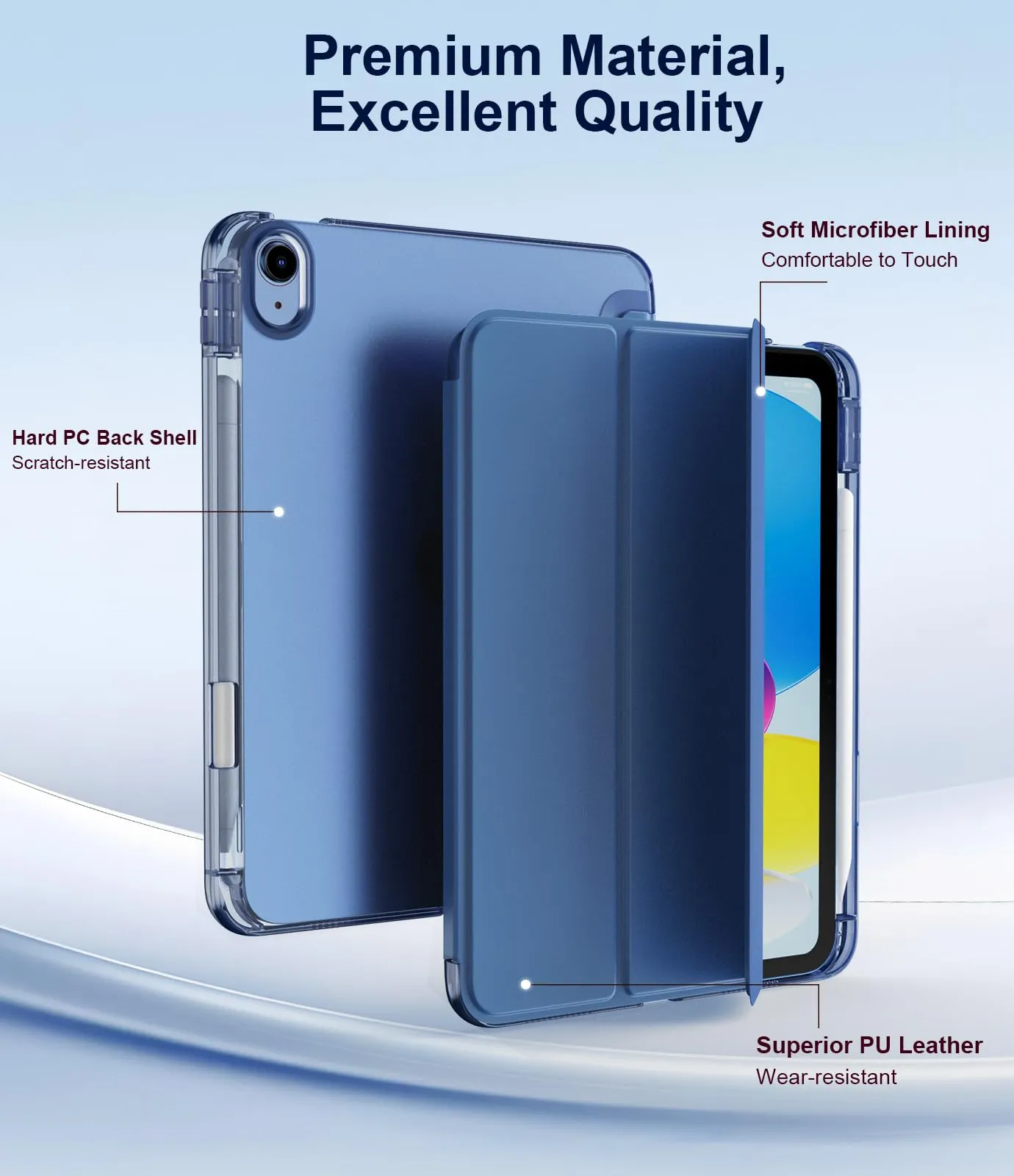 TiMOVO Cover per iPad 11" (11ª Gen 2025) e iPad 10,9" (10ª Gen 2022), Grigio Blu - immagine 6
