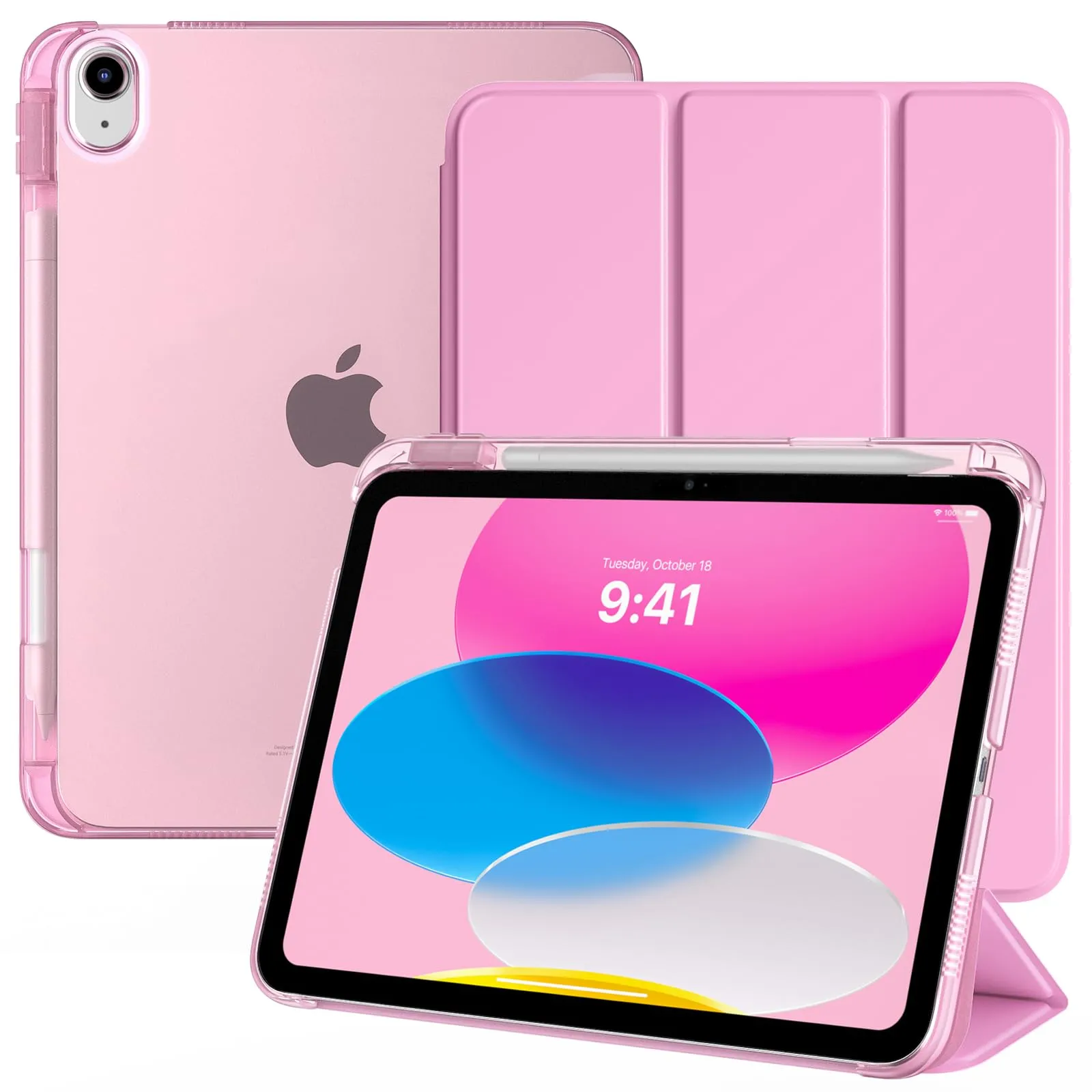 TiMOVO Cover Custodia per iPad A16 11"/10 Gen 10,9", Fiore Rosa - immagine 1