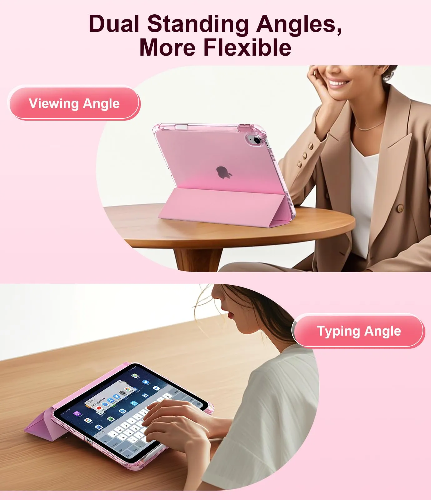 TiMOVO Cover Custodia per iPad A16 11"/10 Gen 10,9", Fiore Rosa - immagine 5