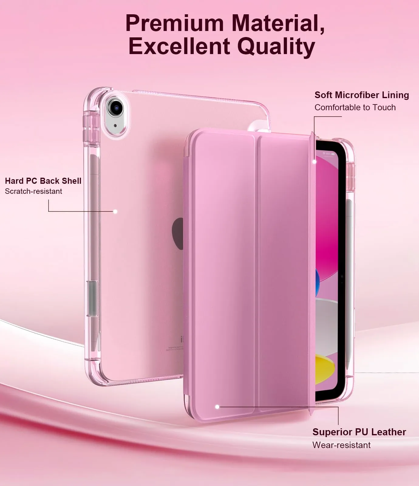 TiMOVO Cover Custodia per iPad A16 11"/10 Gen 10,9", Fiore Rosa - immagine 6