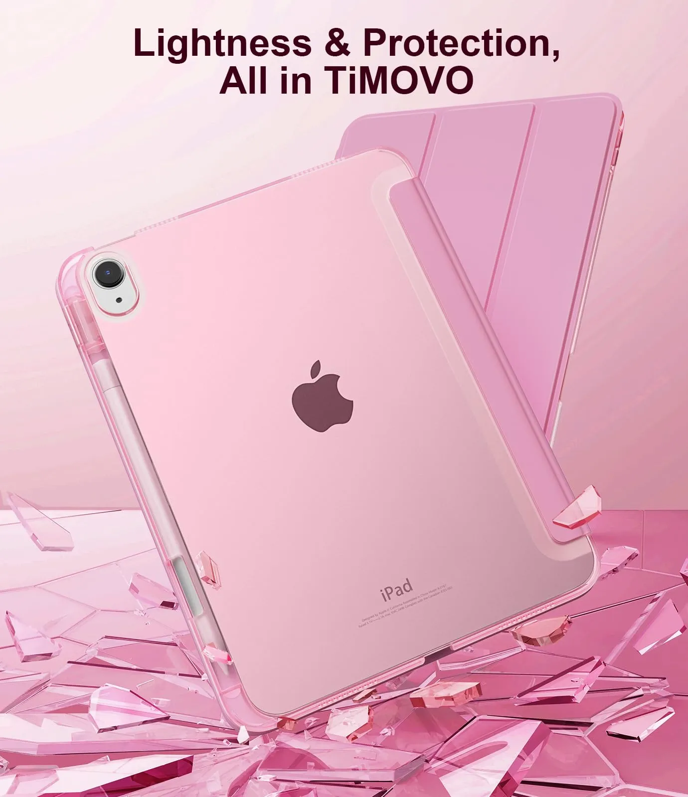 TiMOVO Cover Custodia per iPad A16 11"/10 Gen 10,9", Fiore Rosa - immagine 7