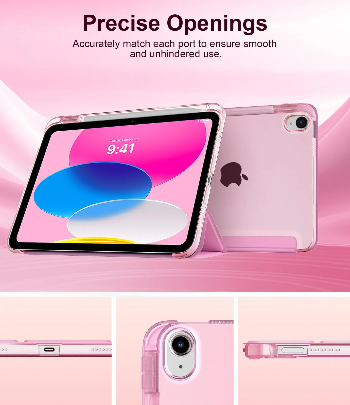 TiMOVO Cover Custodia per iPad A16 11"/10 Gen 10,9", Fiore Rosa - immagine 8