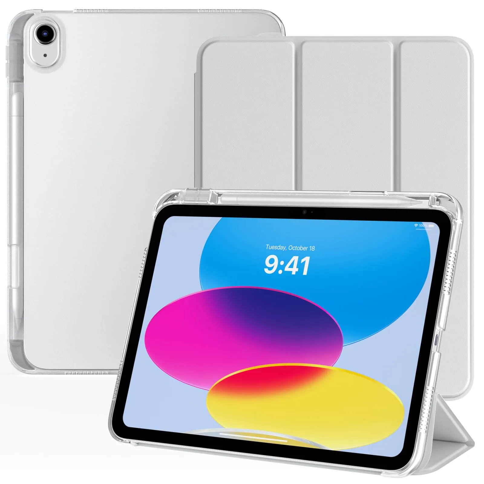 TiMOVO Custodia per iPad 11" (A16) e iPad 10.9" (10ª Generazione), Grigio Albicocca - immagine 1