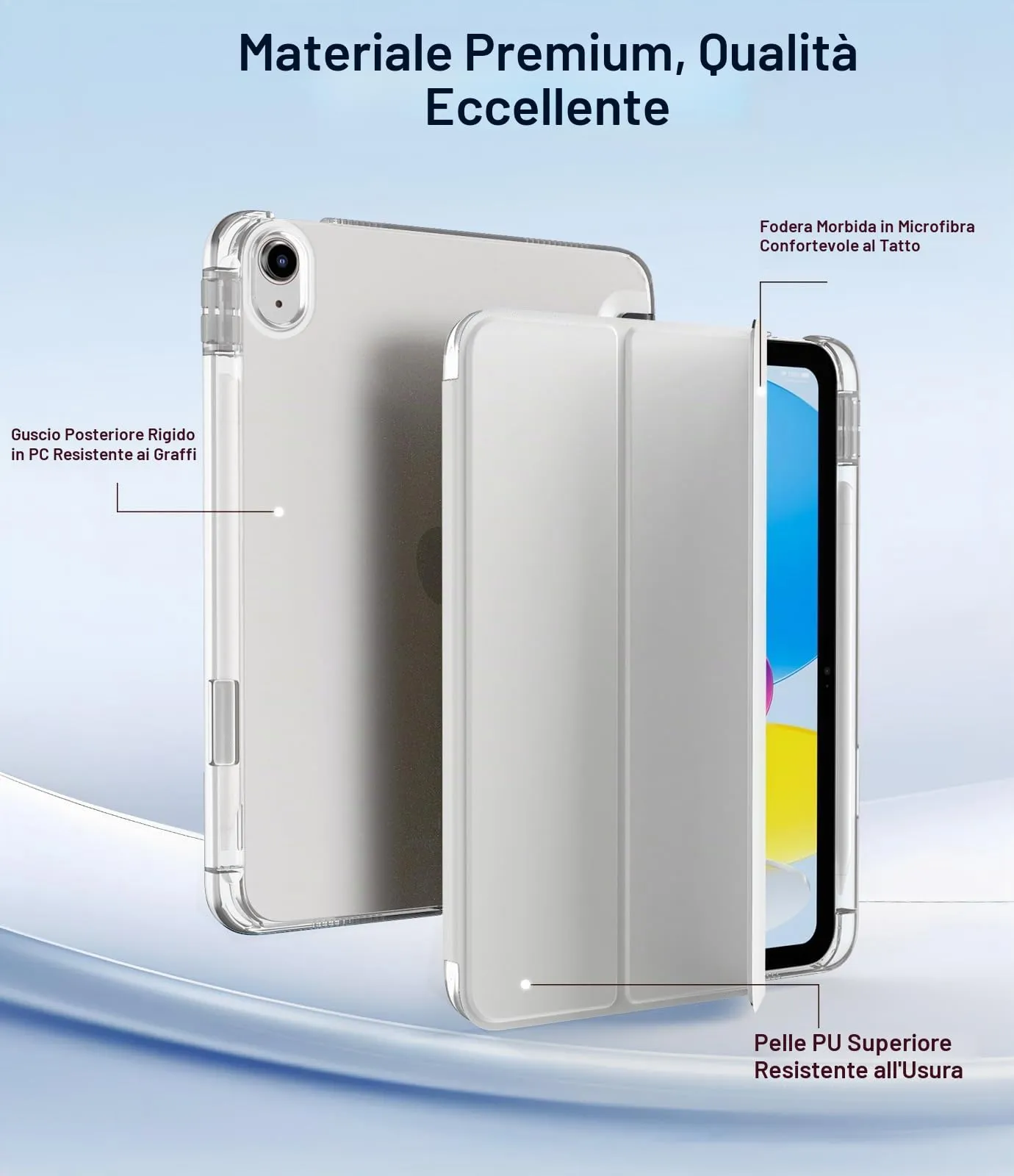 TiMOVO Custodia per iPad 11" (A16) e iPad 10.9" (10ª Generazione), Grigio Albicocca - immagine 6