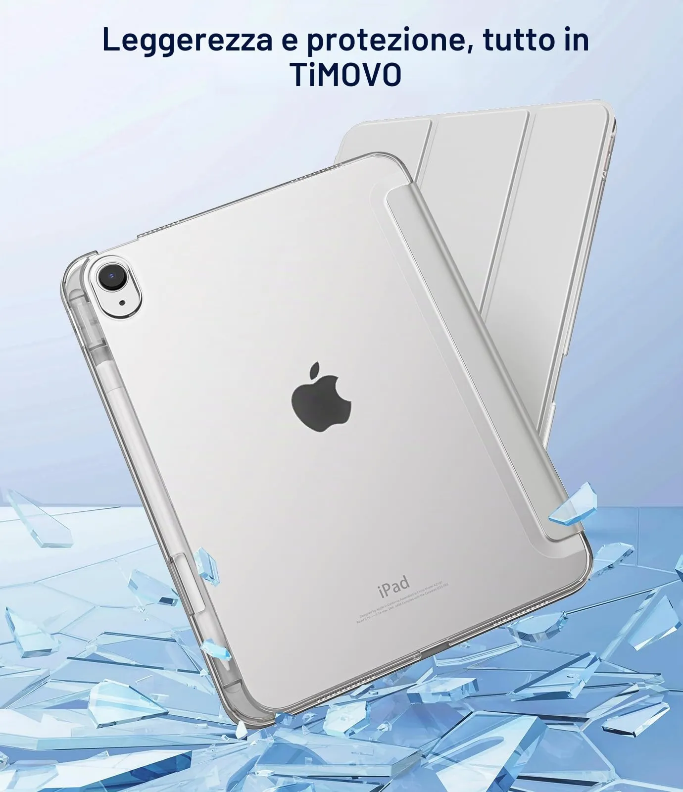 TiMOVO Custodia per iPad 11" (A16) e iPad 10.9" (10ª Generazione), Grigio Albicocca - immagine 7
