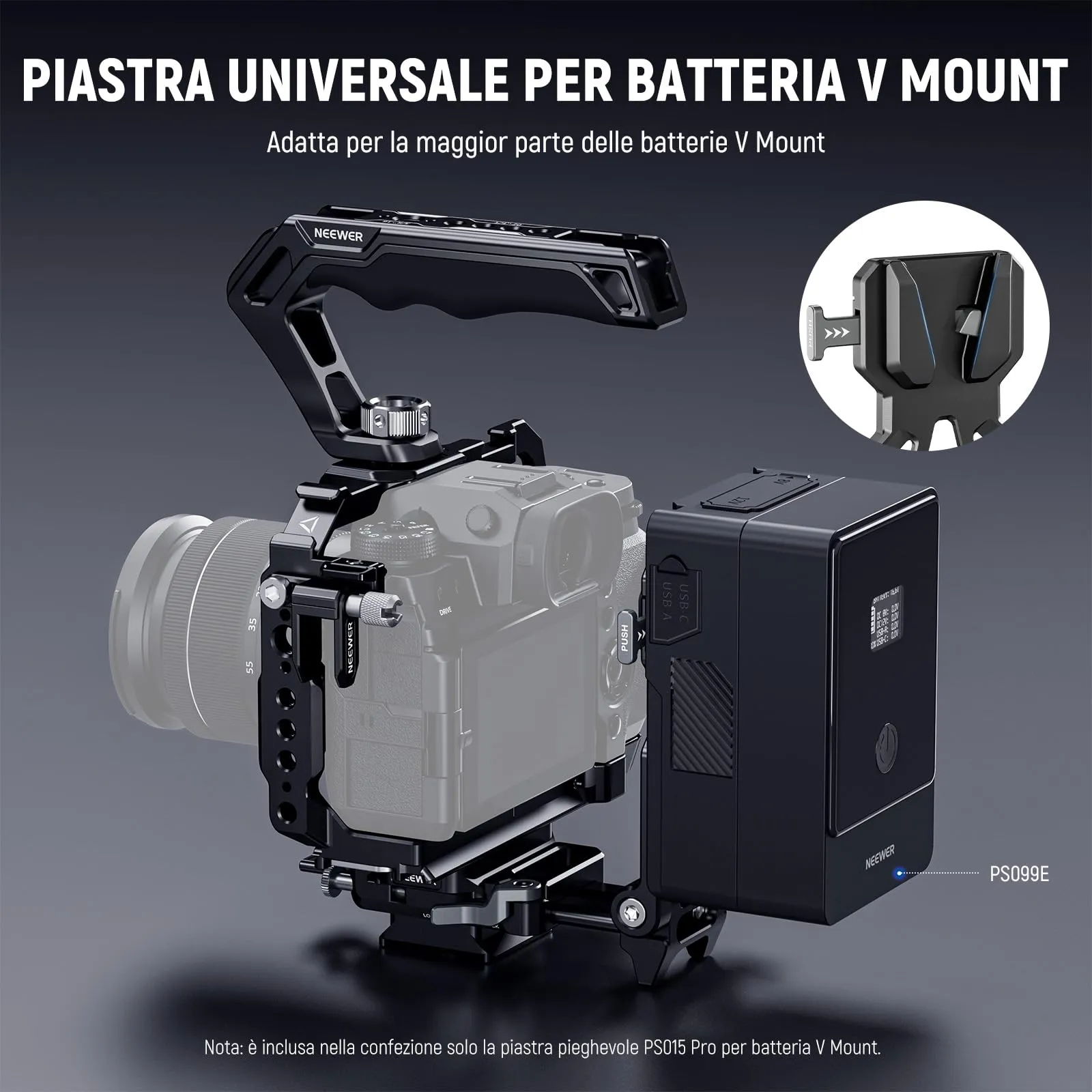 NEEWER Piastra per Batteria V Mount con Rilascio Rapido Tipo Arca - immagine 2
