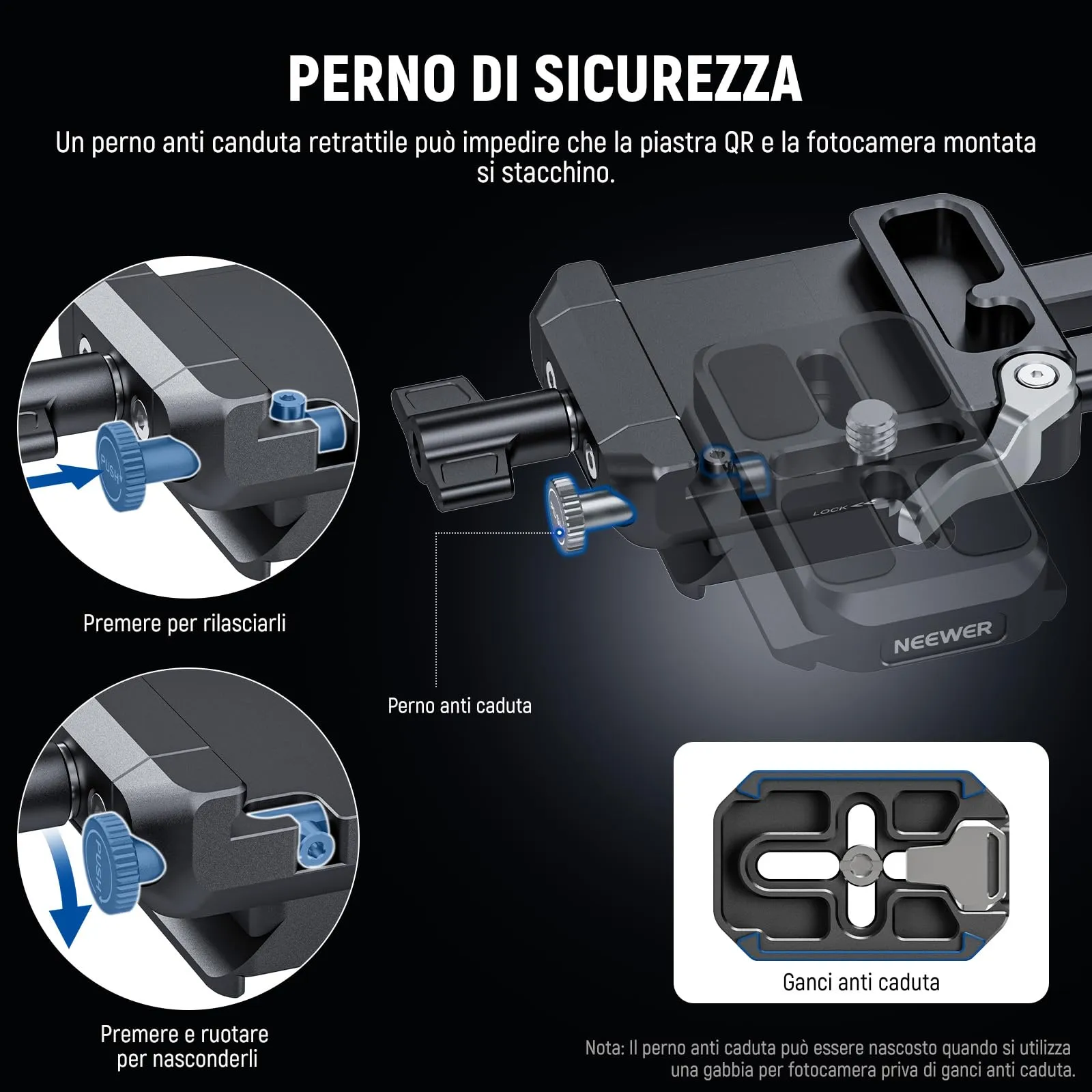 NEEWER Piastra per Batteria V Mount con Rilascio Rapido Tipo Arca - immagine 4