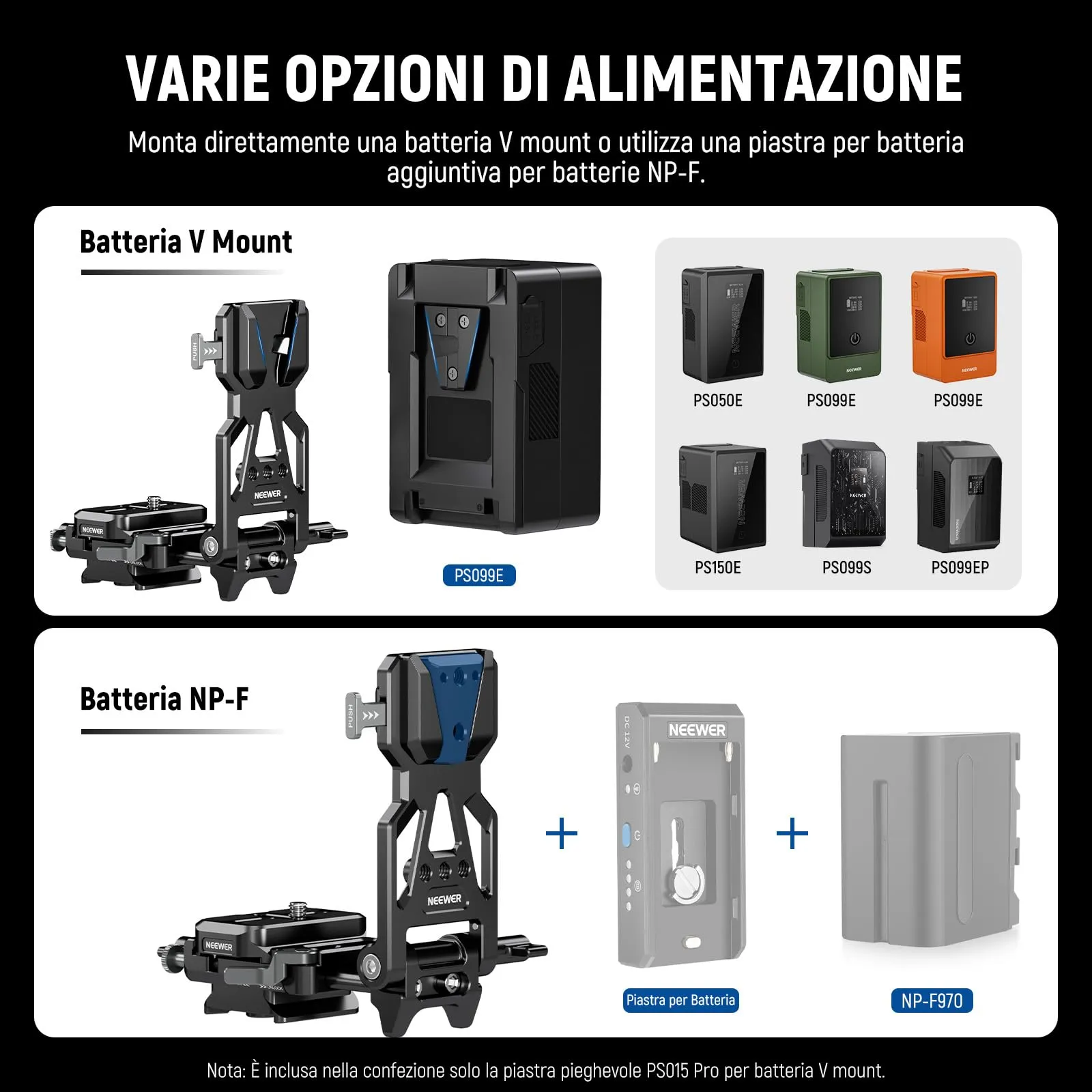 NEEWER Piastra per Batteria V Mount con Rilascio Rapido Tipo Arca - immagine 8