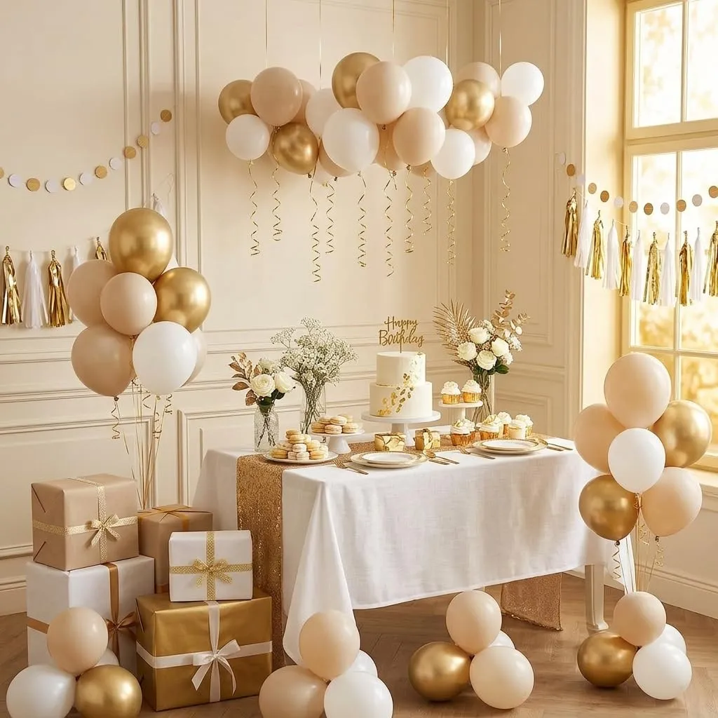 Netnology Palloncini Oro Bianco, Set di 52 Pezzi, 12 Pollici - immagine 2