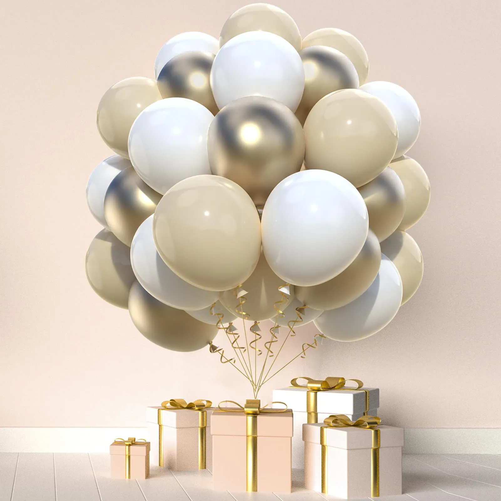 Netnology Palloncini Oro Bianco, Set di 52 Pezzi, 12 Pollici - immagine 5