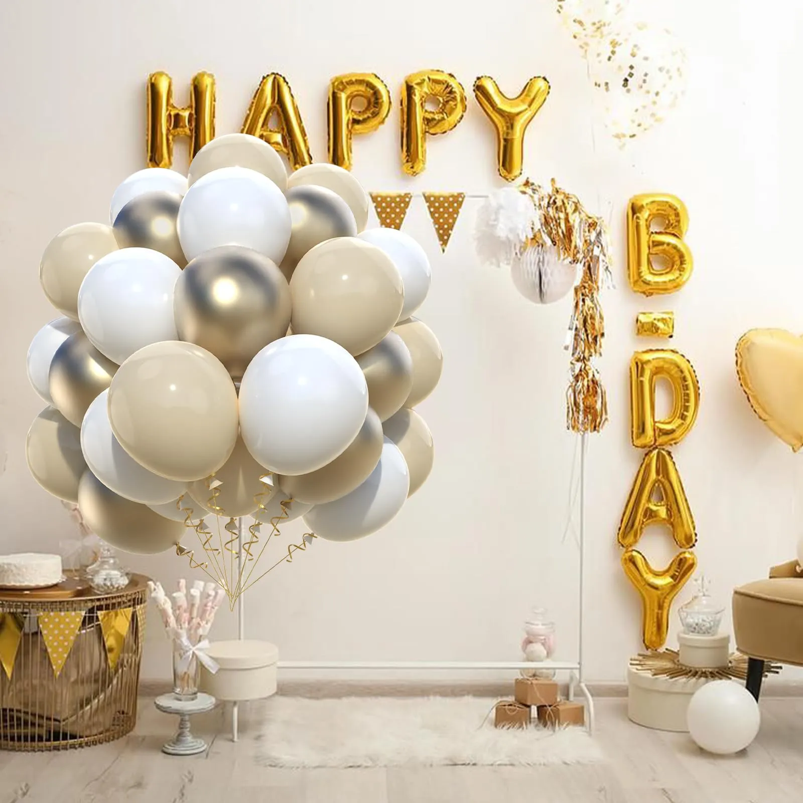 Netnology Palloncini Oro Bianco, Set di 52 Pezzi, 12 Pollici - immagine 7