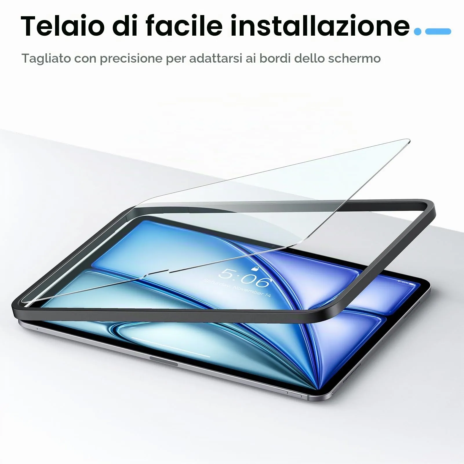 Gerutek Pellicola Protettiva in Vetro Temperato per iPad Air 11'' M4/M3/M2 (2 Pezzi) - immagine 3
