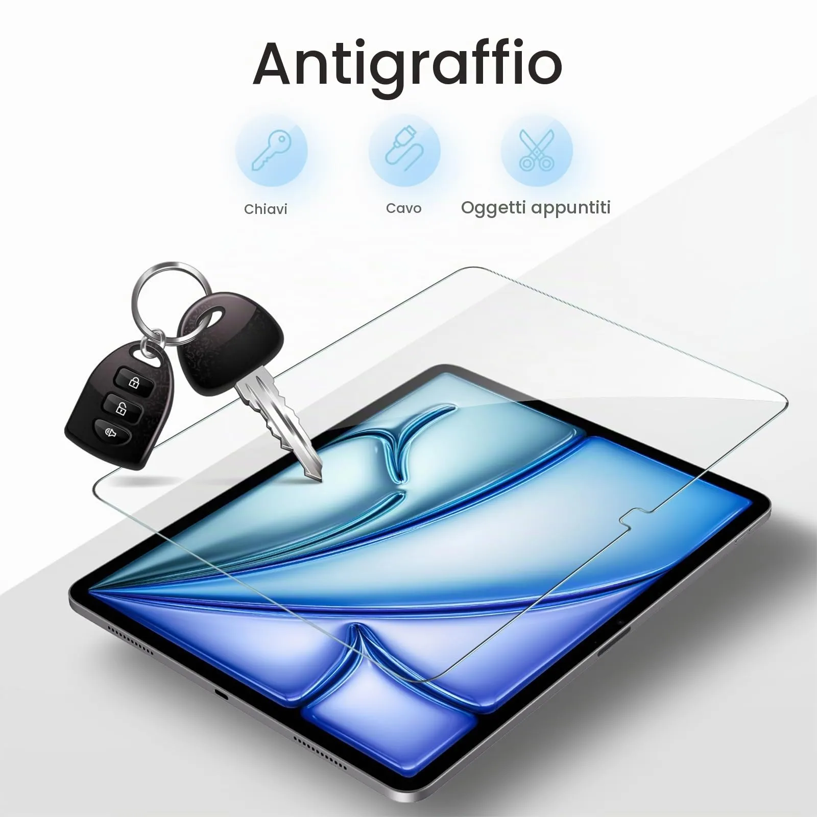 Gerutek Pellicola Protettiva in Vetro Temperato per iPad Air 11'' M4/M3/M2 (2 Pezzi) - immagine 5