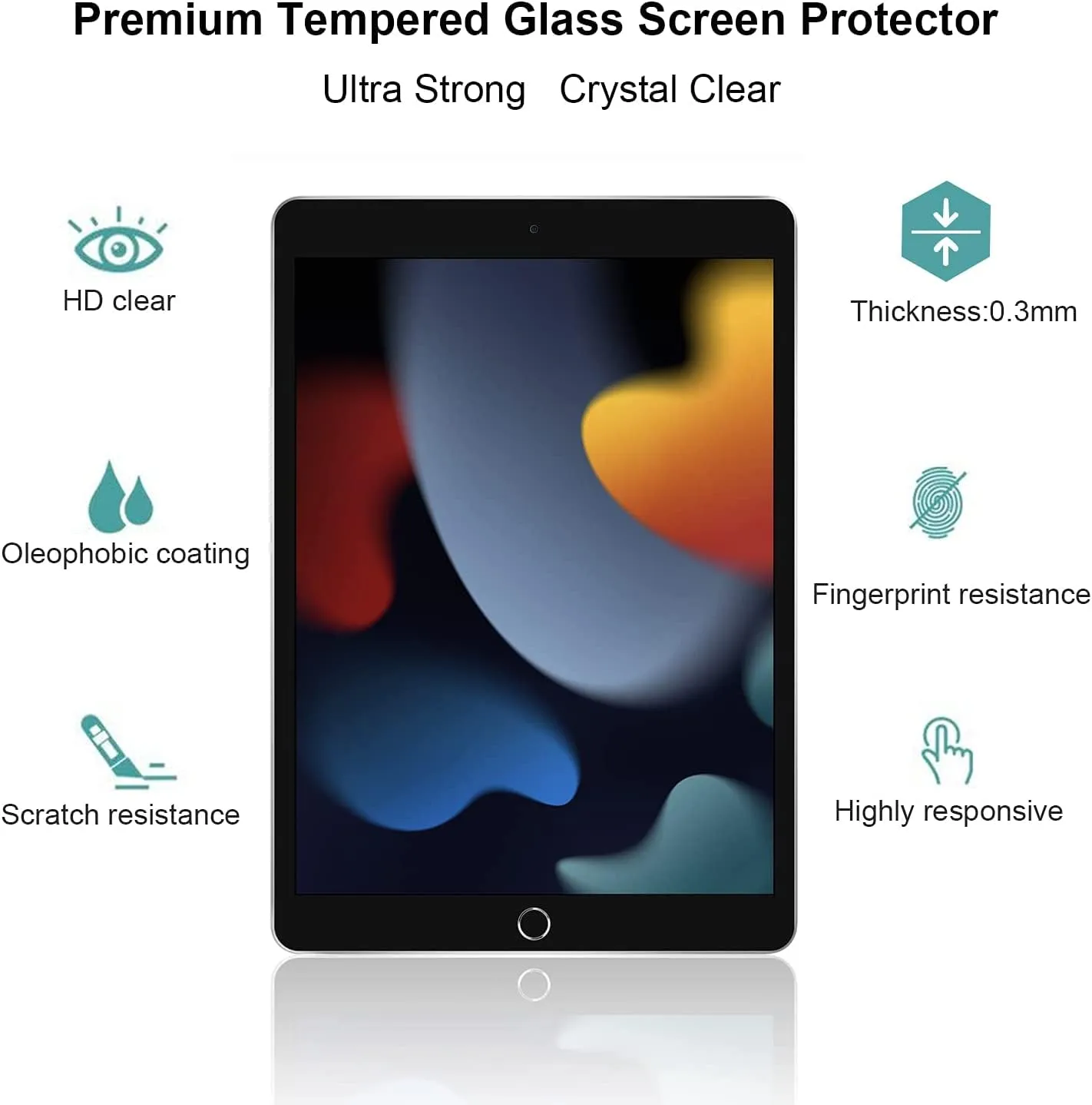 Gerutek Pellicola Protettiva in Vetro Temperato per iPad 10.2 7a/8a/9a Generazione (2019/2020/2021), 2 Pezzi - immagine 3