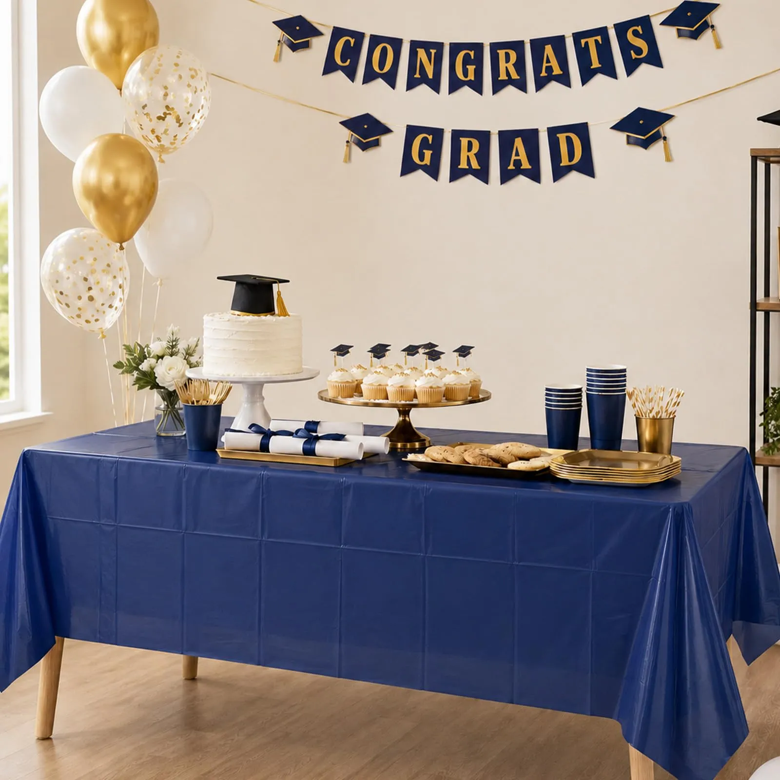 MOMAHUA Tovaglia Blu Navy per Feste, 2 Pezzi - immagine 5