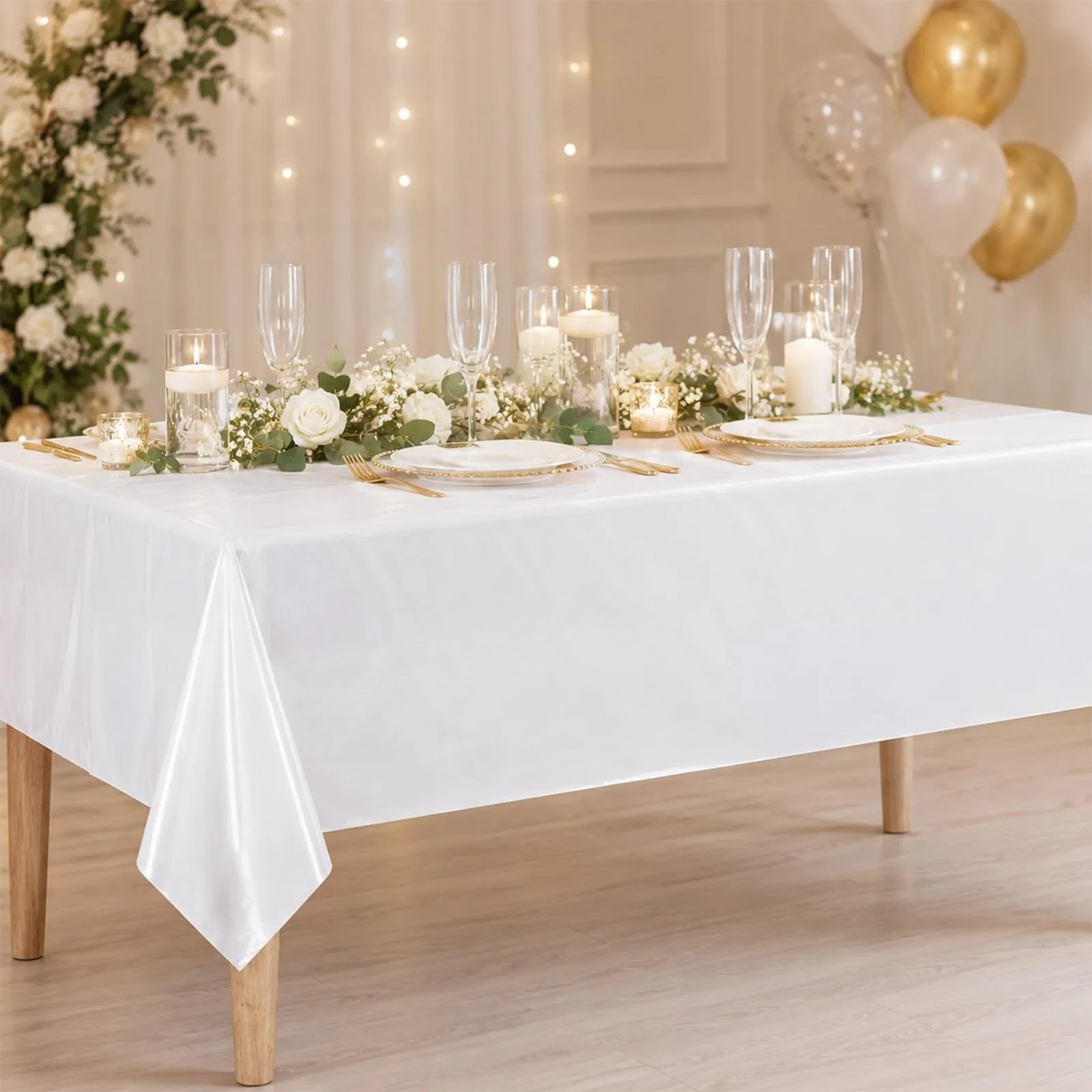 MOMAHUA Tovaglia Bianca per Feste, Set da 2 Pezzi - immagine 5
