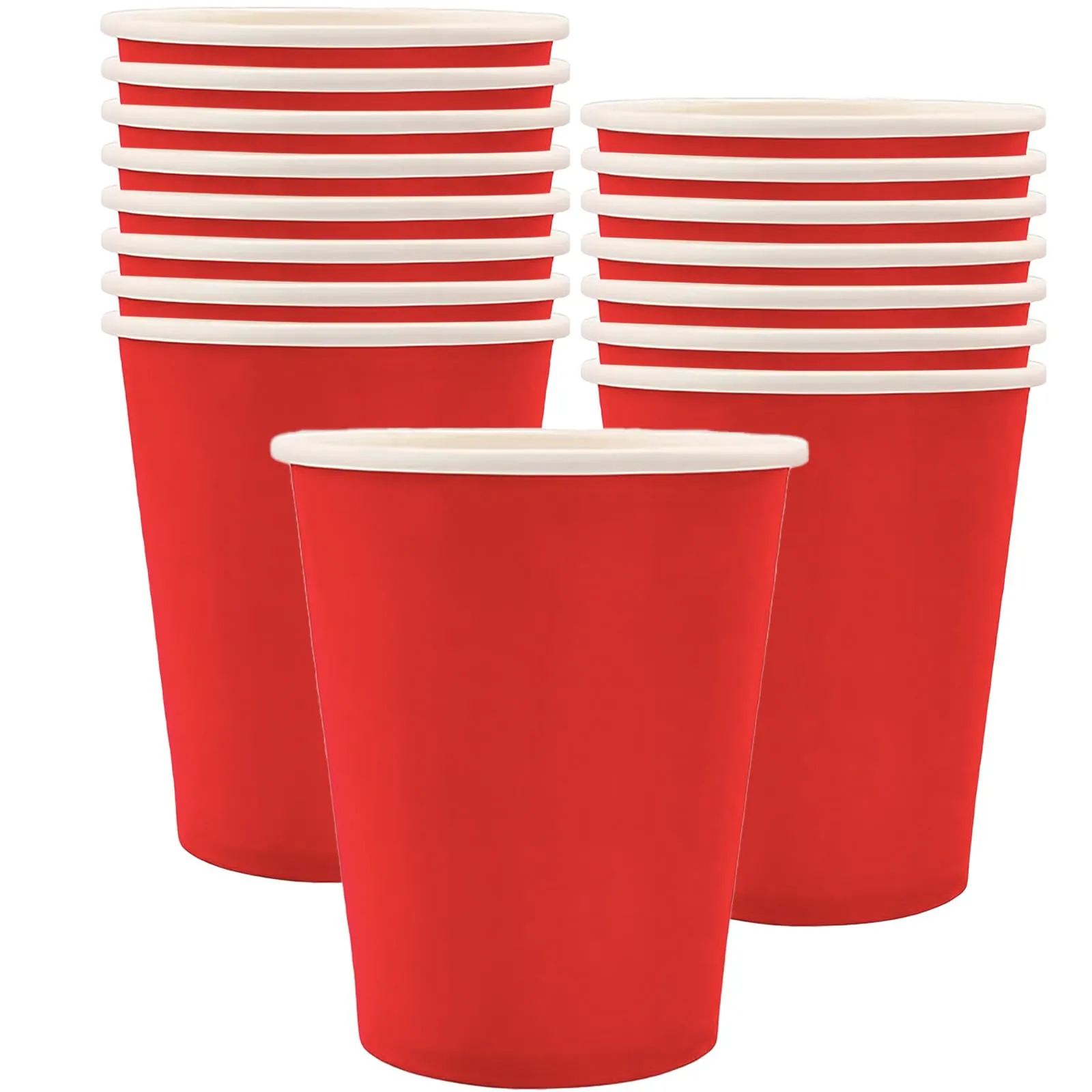 MOMAHUA 16 Bicchieri di Carta Rossi per Feste, 250 ml - immagine 1
