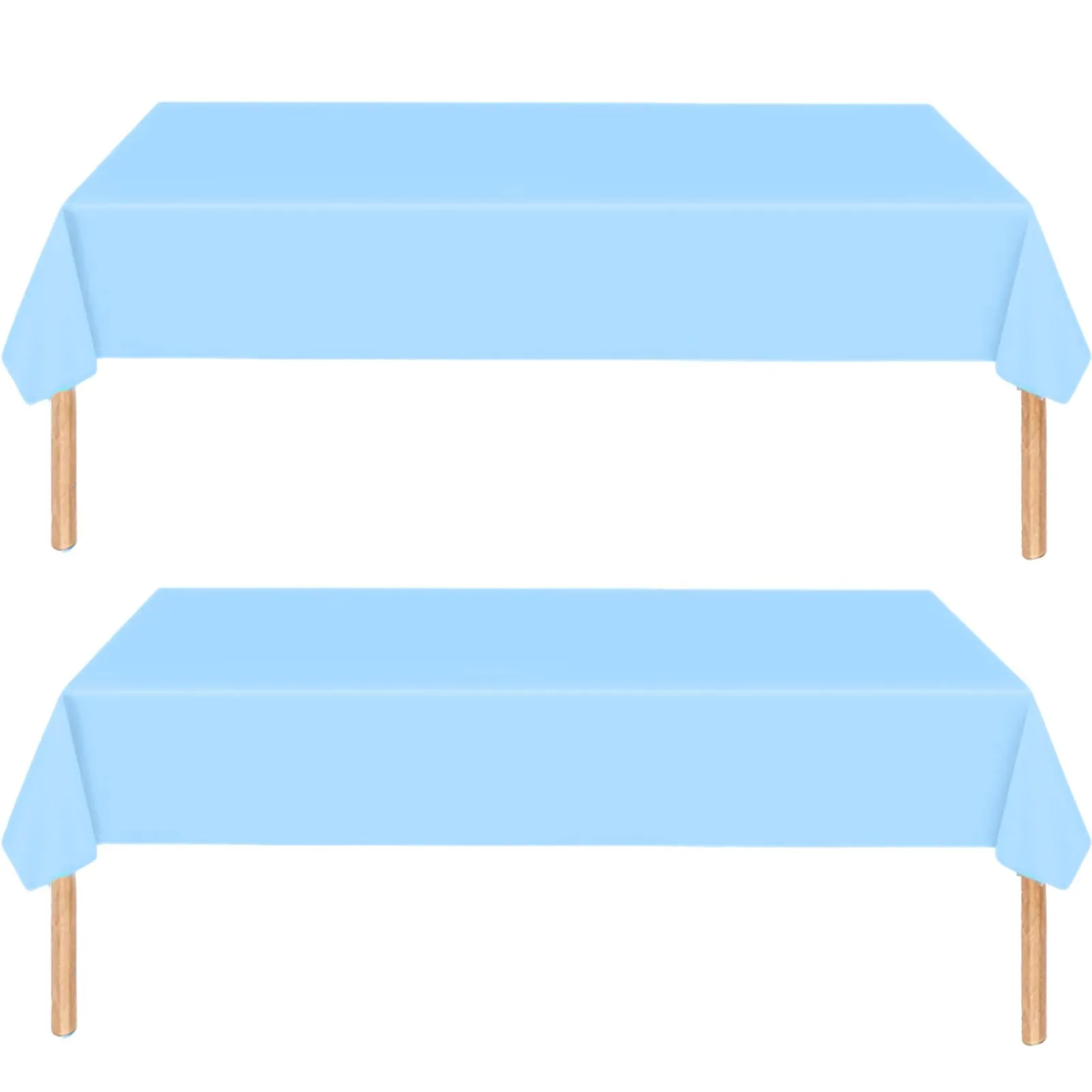 MOMAHUA Tovaglia Azzurro Chiaro, Set da 2 Pezzi, 137x274 cm - immagine 1