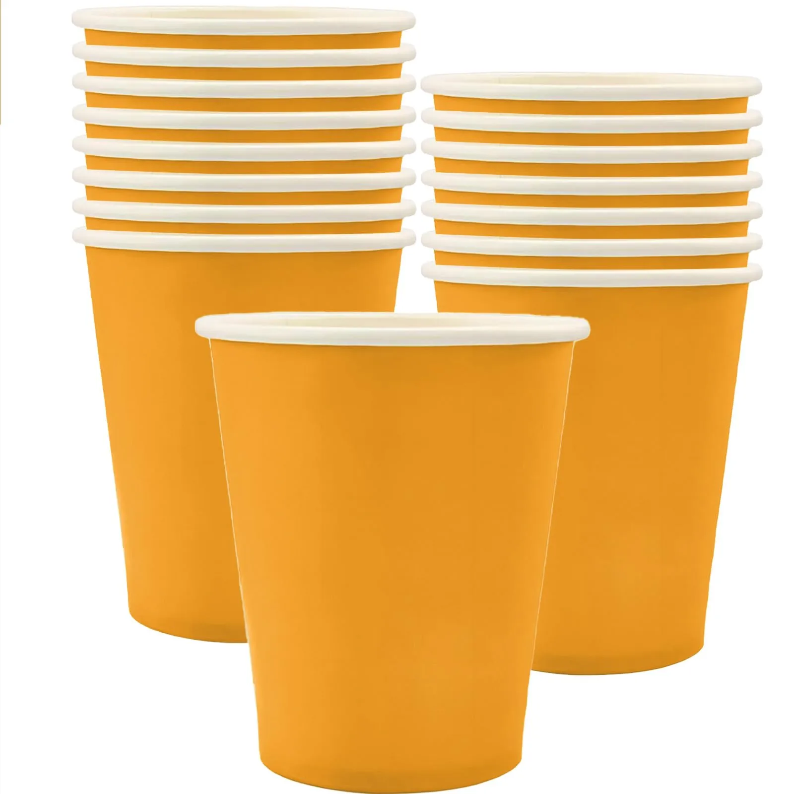 MOMAHUA 16 Bicchieri di Carta Gialli per Feste, 250 ml - immagine 1