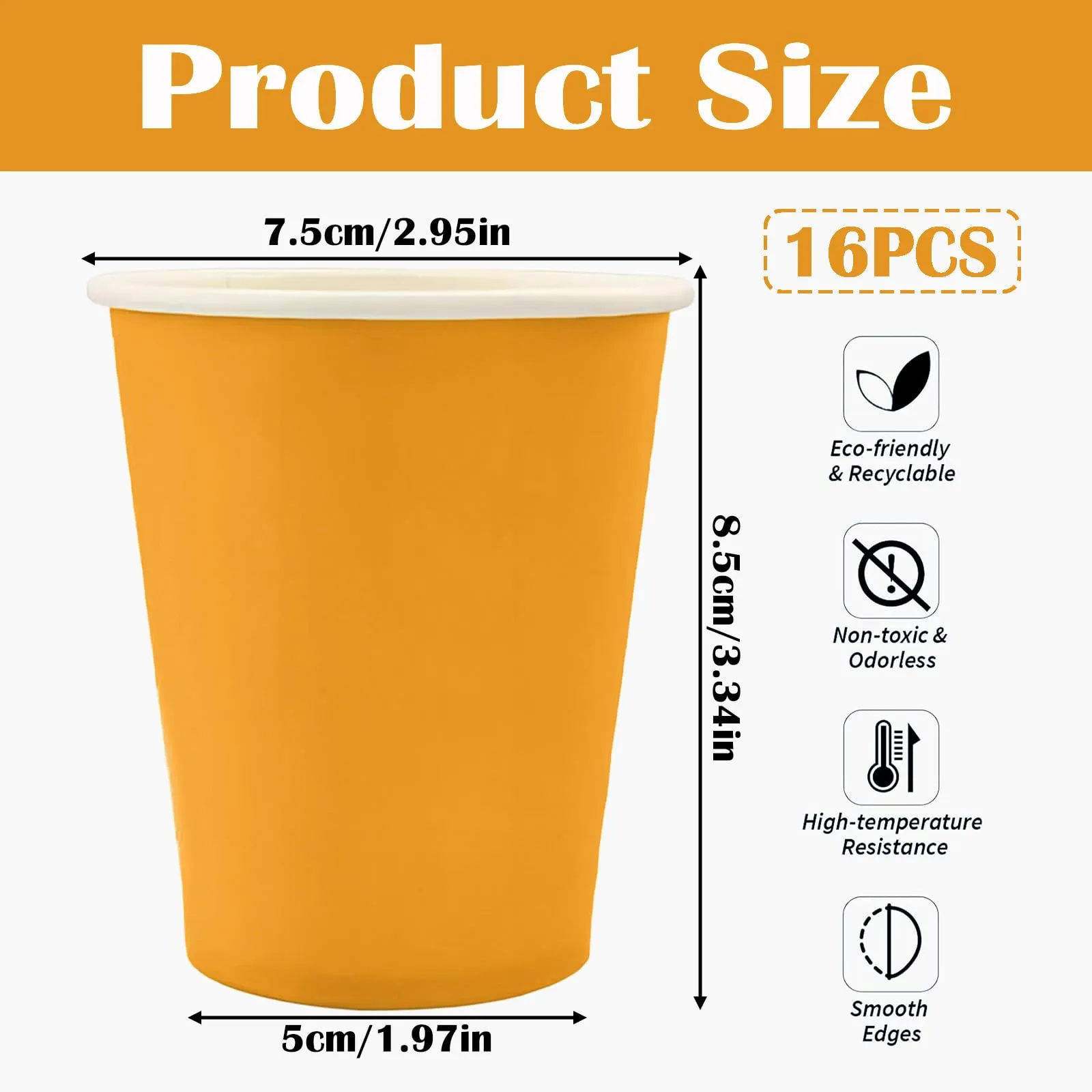 MOMAHUA 16 Bicchieri di Carta Gialli per Feste, 250 ml - immagine 2