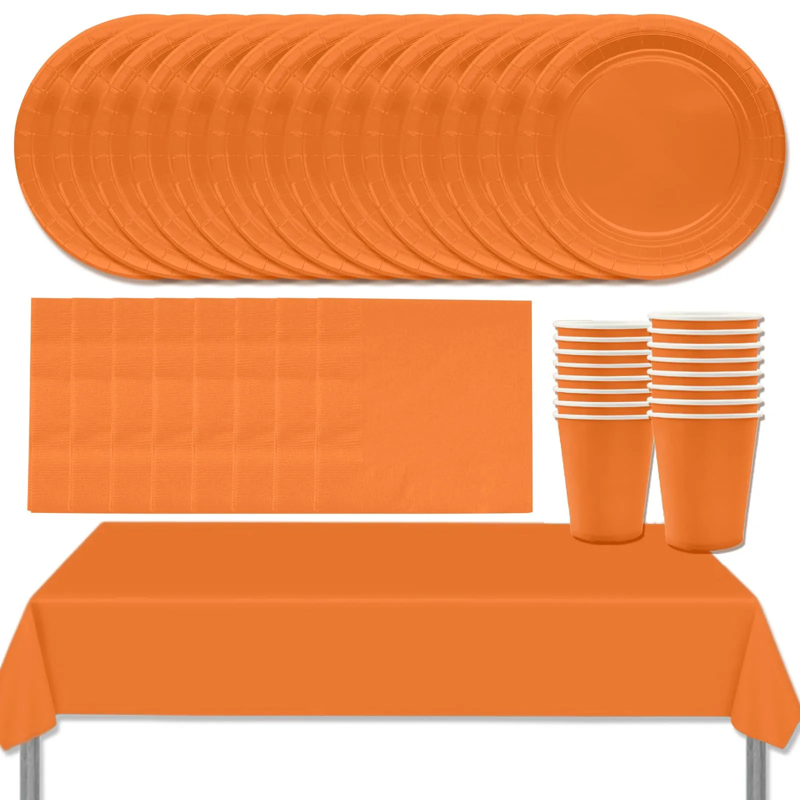 MOMAHUA Set di Stoviglie per Feste 53 Pezzi, Arancione - immagine 1