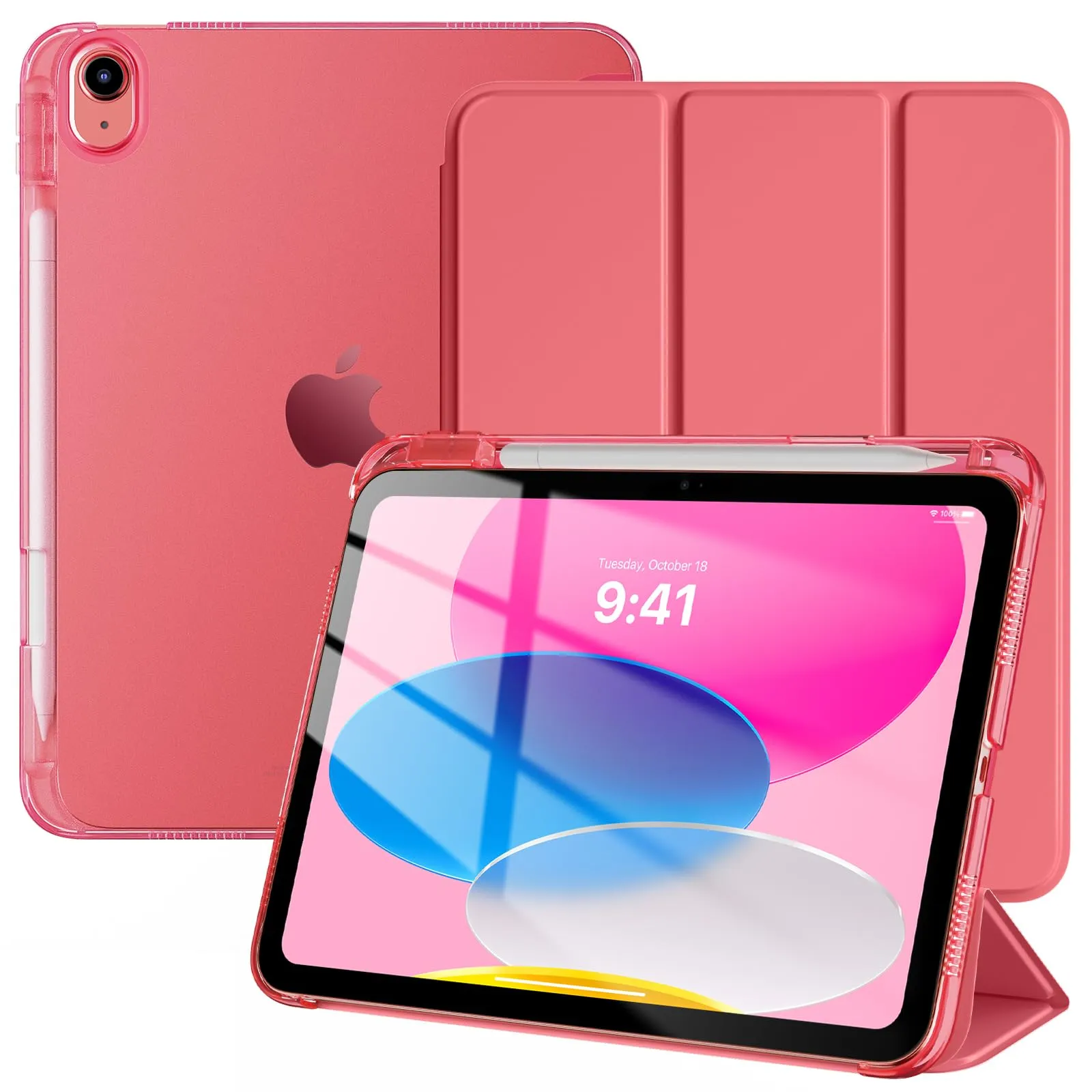 TiMOVO Custodia per iPad 11" (A16) 11ª Gen e iPad 10,9" 10ª Gen, Anguria Rossa - immagine 1