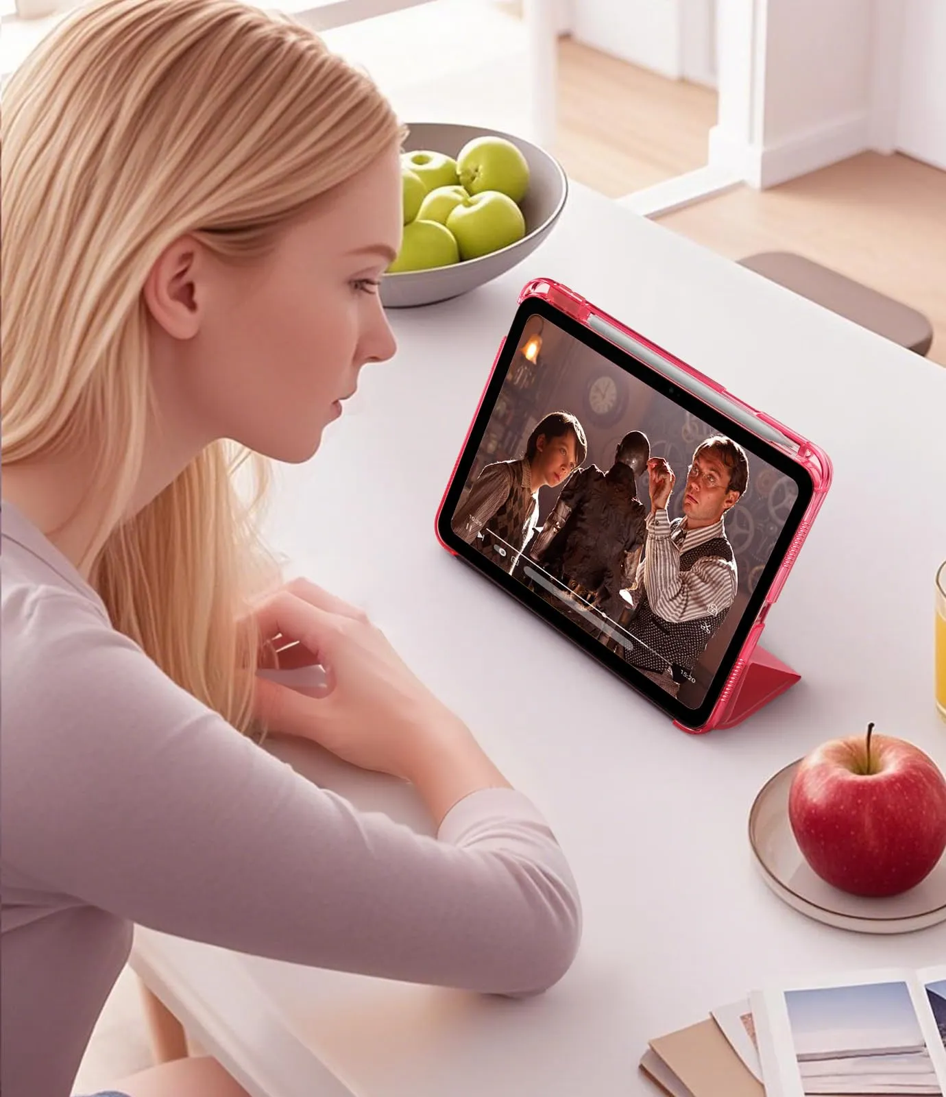 TiMOVO Custodia per iPad 11" (A16) 11ª Gen e iPad 10,9" 10ª Gen, Anguria Rossa - immagine 9