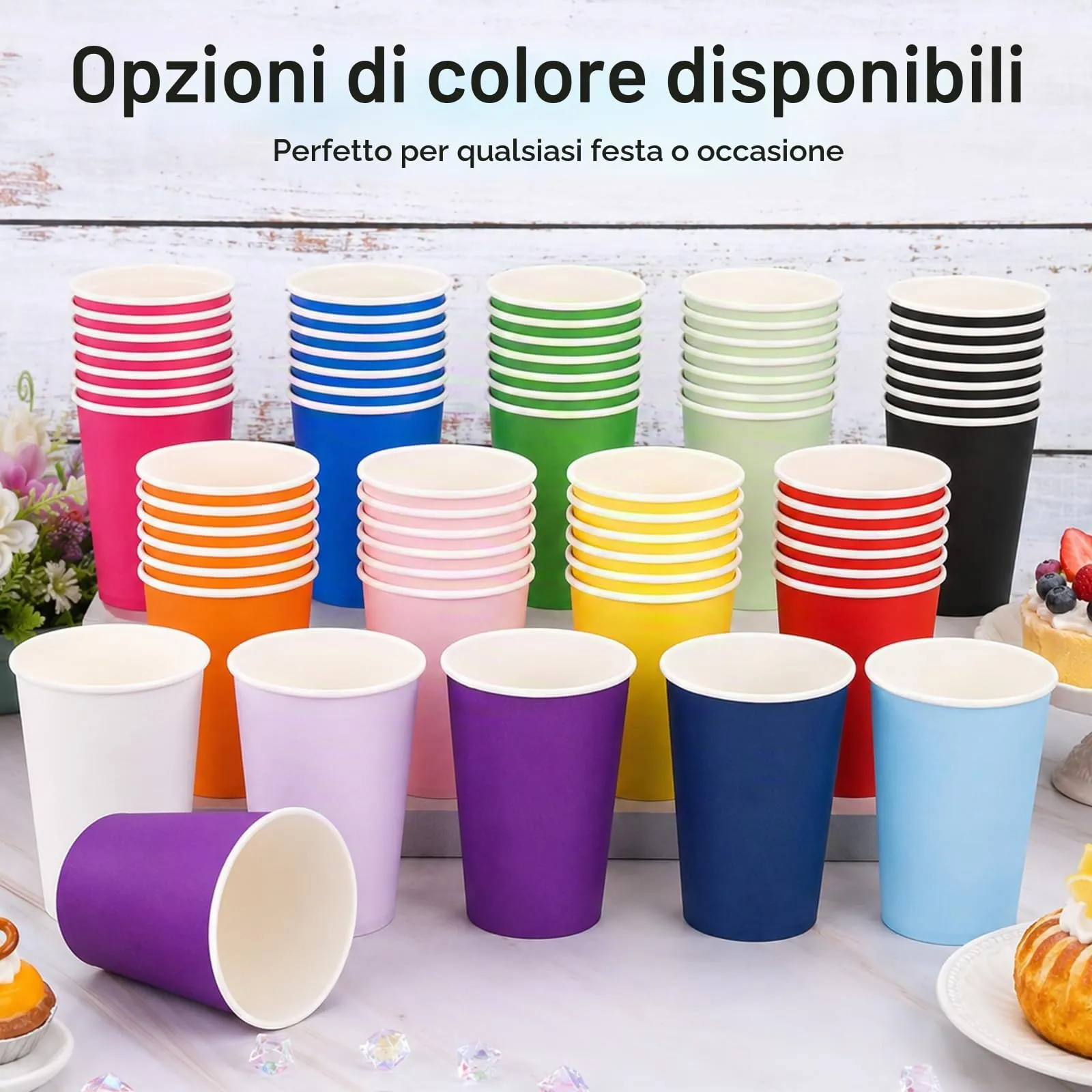 MOMAHUA 16 Bicchieri di Carta Lilla per Feste e Compleanni - immagine 6