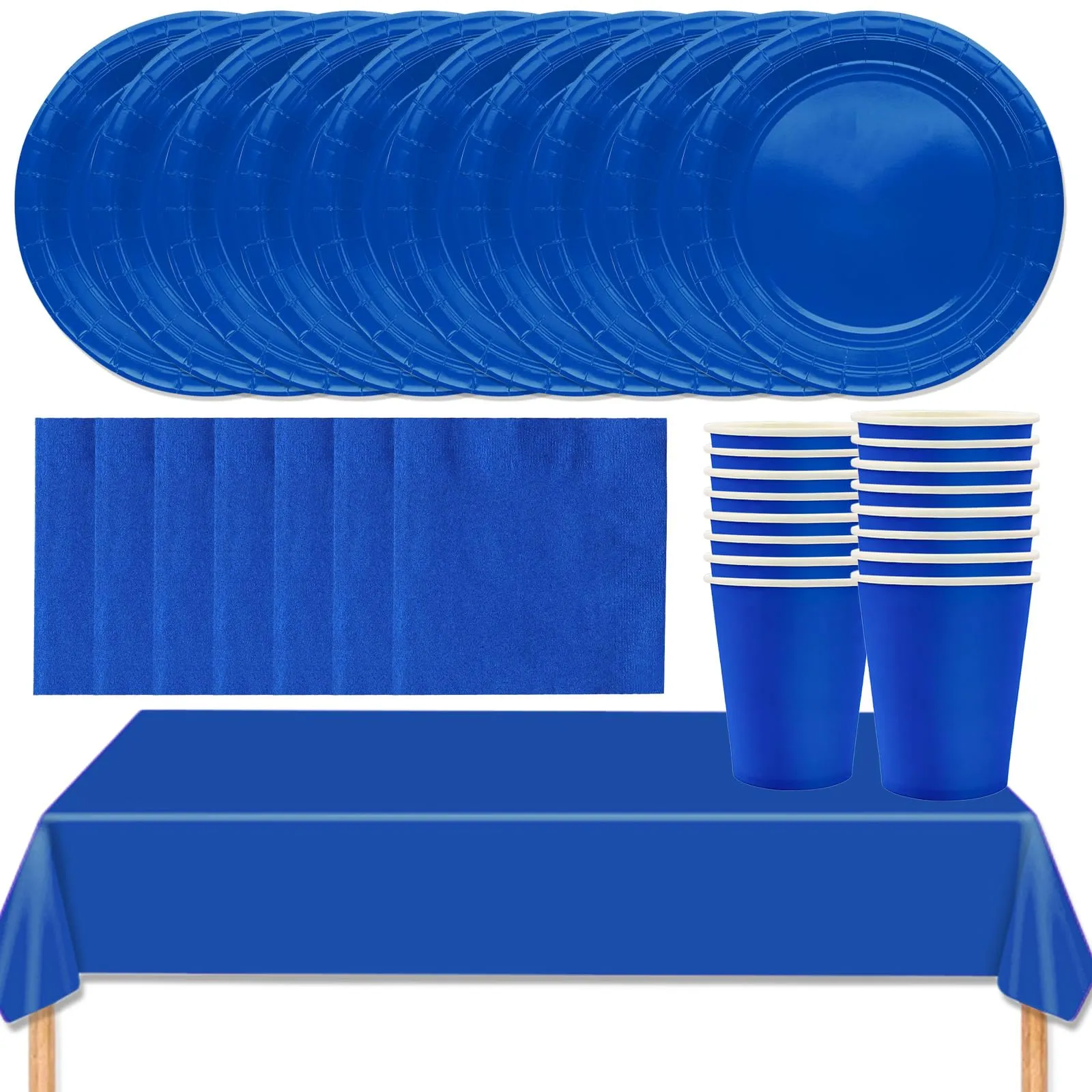 MOMAHUA Set di Stoviglie per Feste 53P, Blu - immagine 1