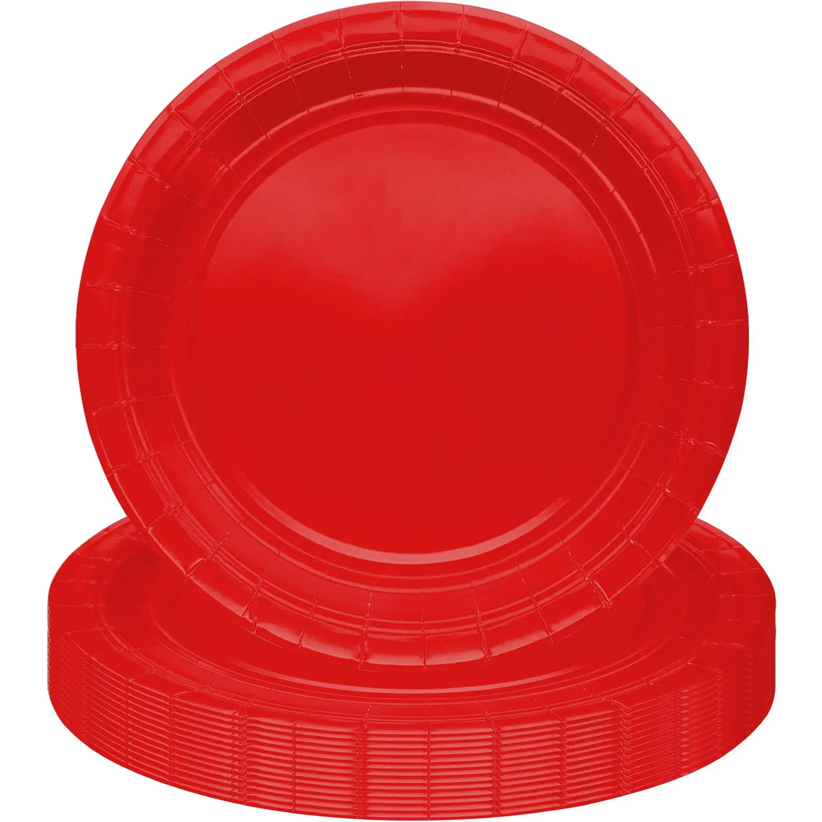 MOMAHUA Piatti di Carta Rossi, 18cm, Set da 16 Pezzi - immagine 1