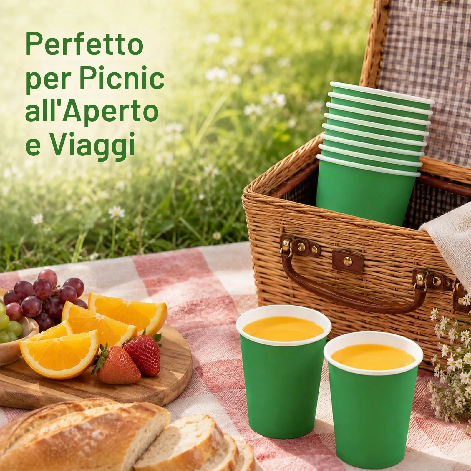 MOMAHUA 16 Bicchieri di Carta per Feste, Verde - immagine 3