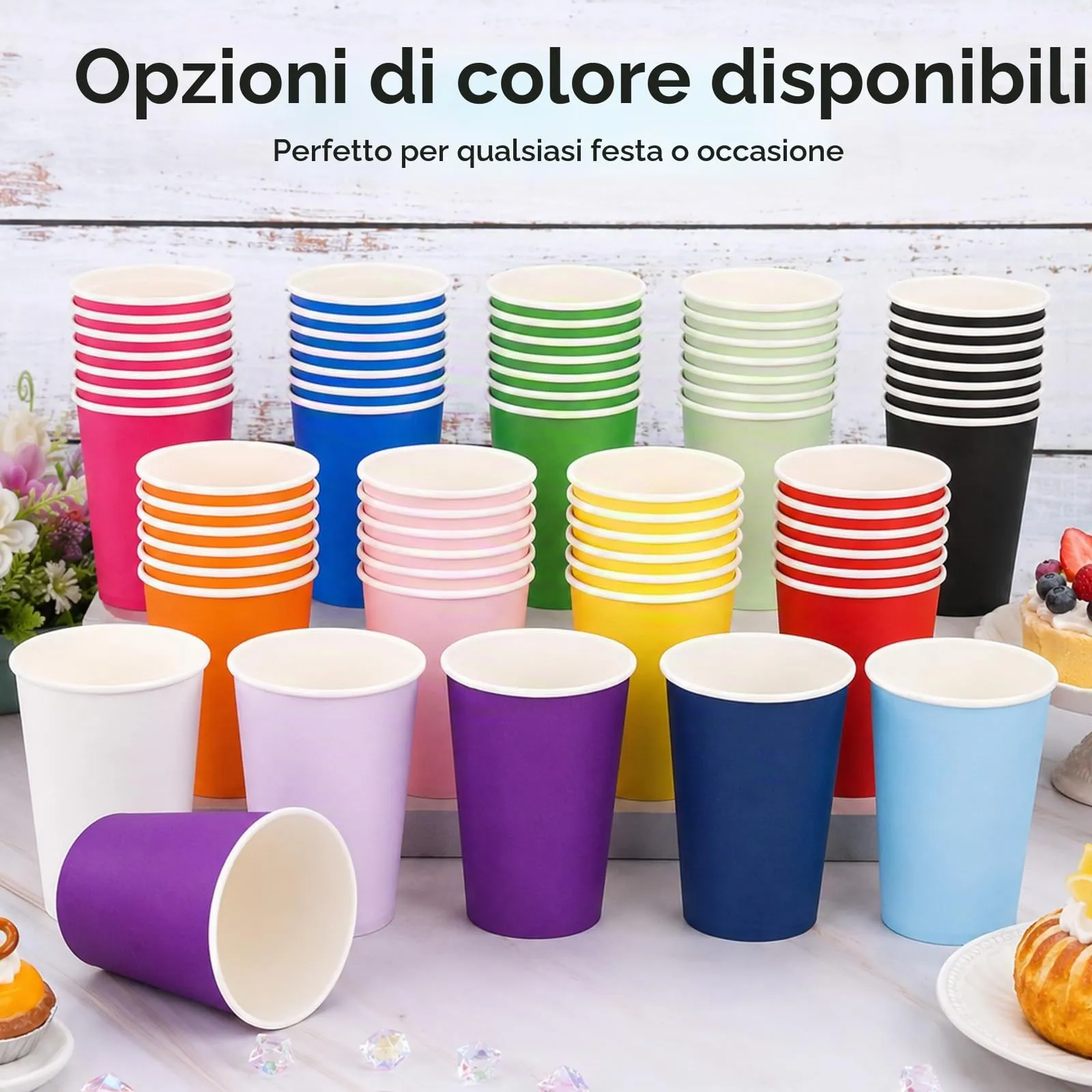 MOMAHUA 16 Bicchieri di Carta per Feste, Verde - immagine 4