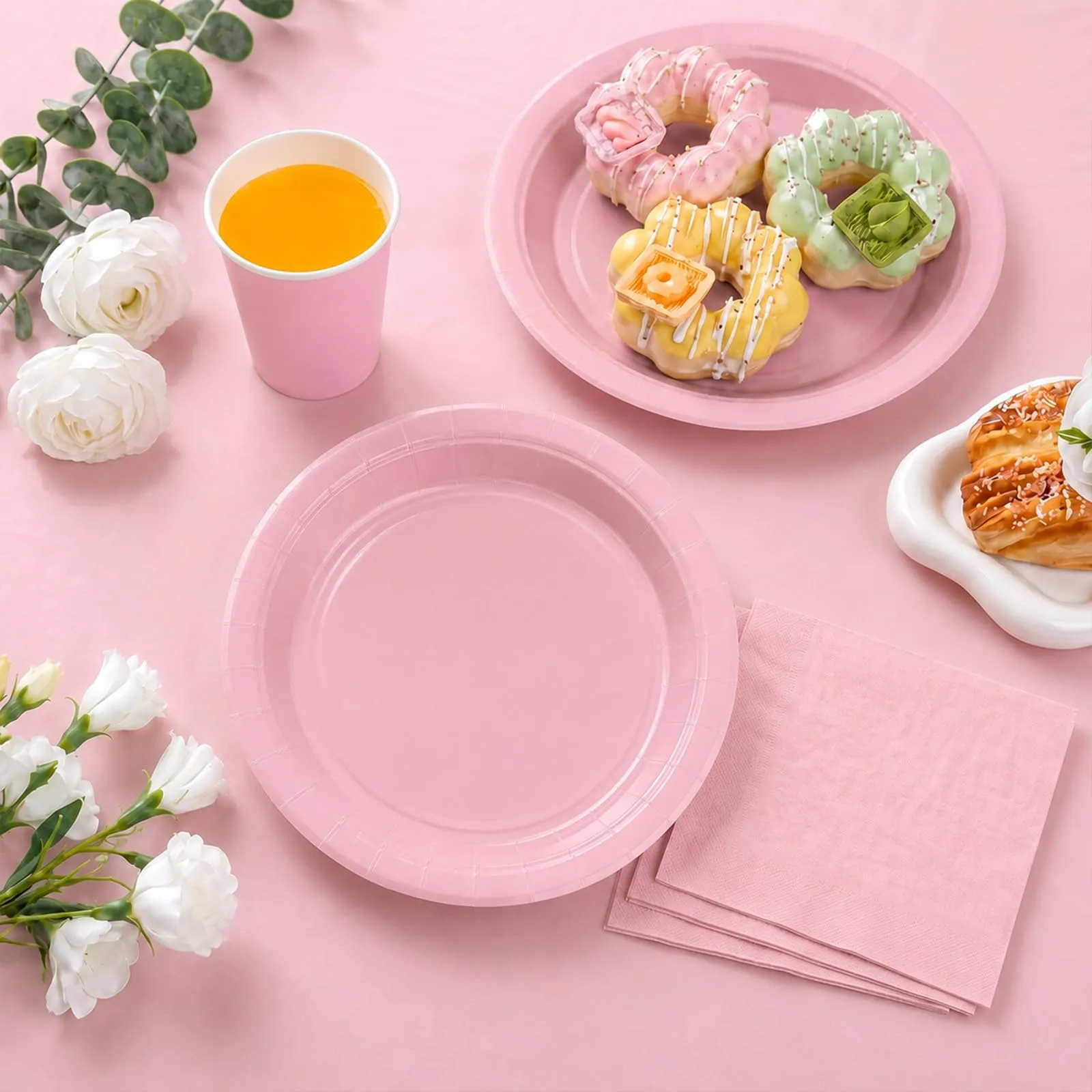 MOMAHUA Tovaglia Rosa da Tavolo per Feste, Set da 2 Pezzi - immagine 3