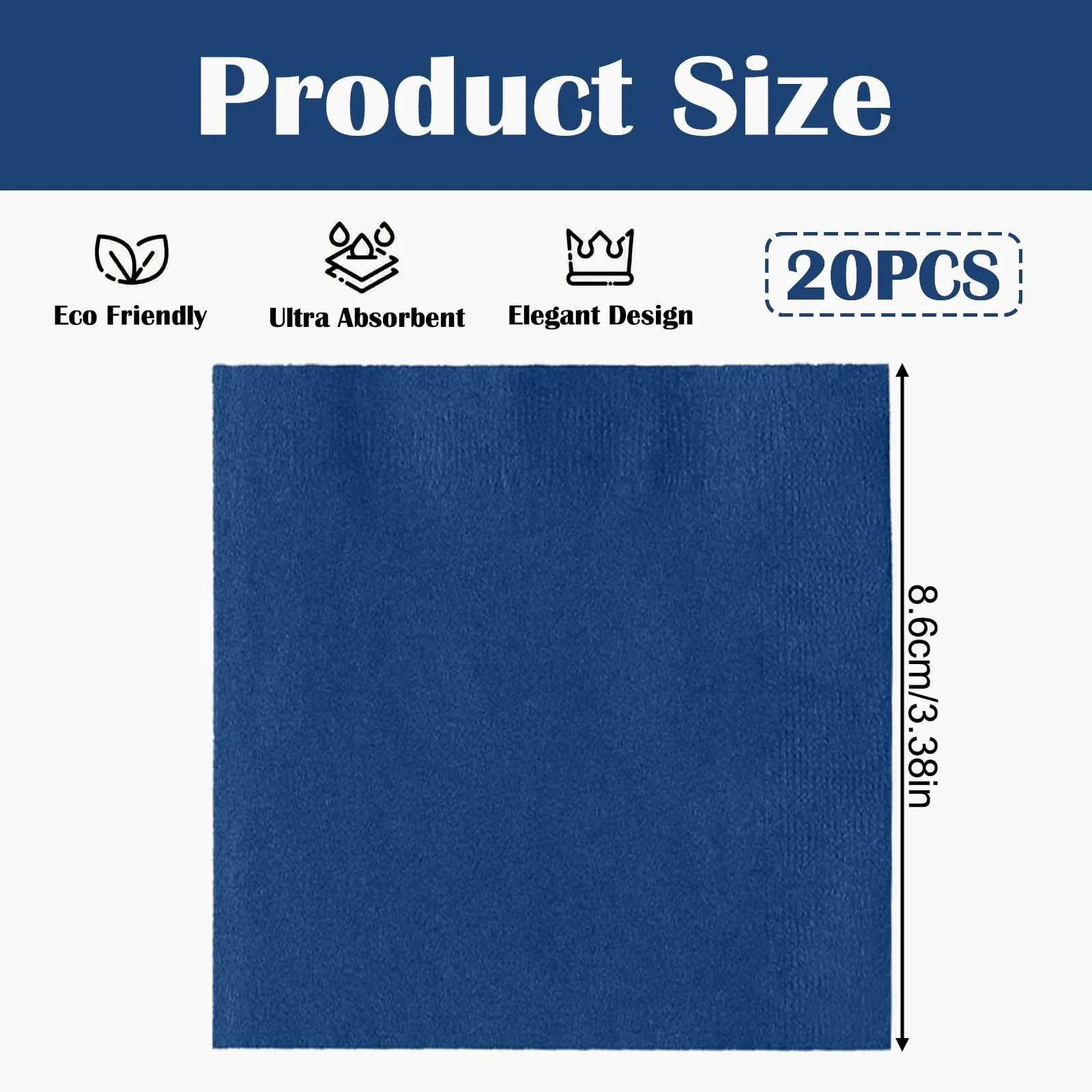 MOMAHUA 20 Tovaglioli di Carta Blu Navy, 33 x 33 cm - immagine 2