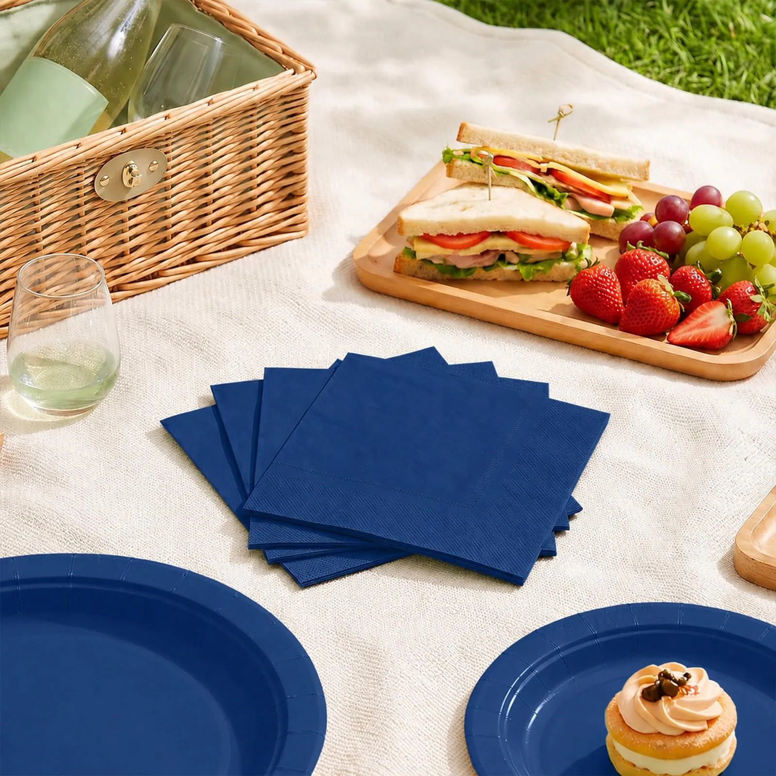 MOMAHUA 20 Tovaglioli di Carta Blu Navy, 33 x 33 cm - immagine 4