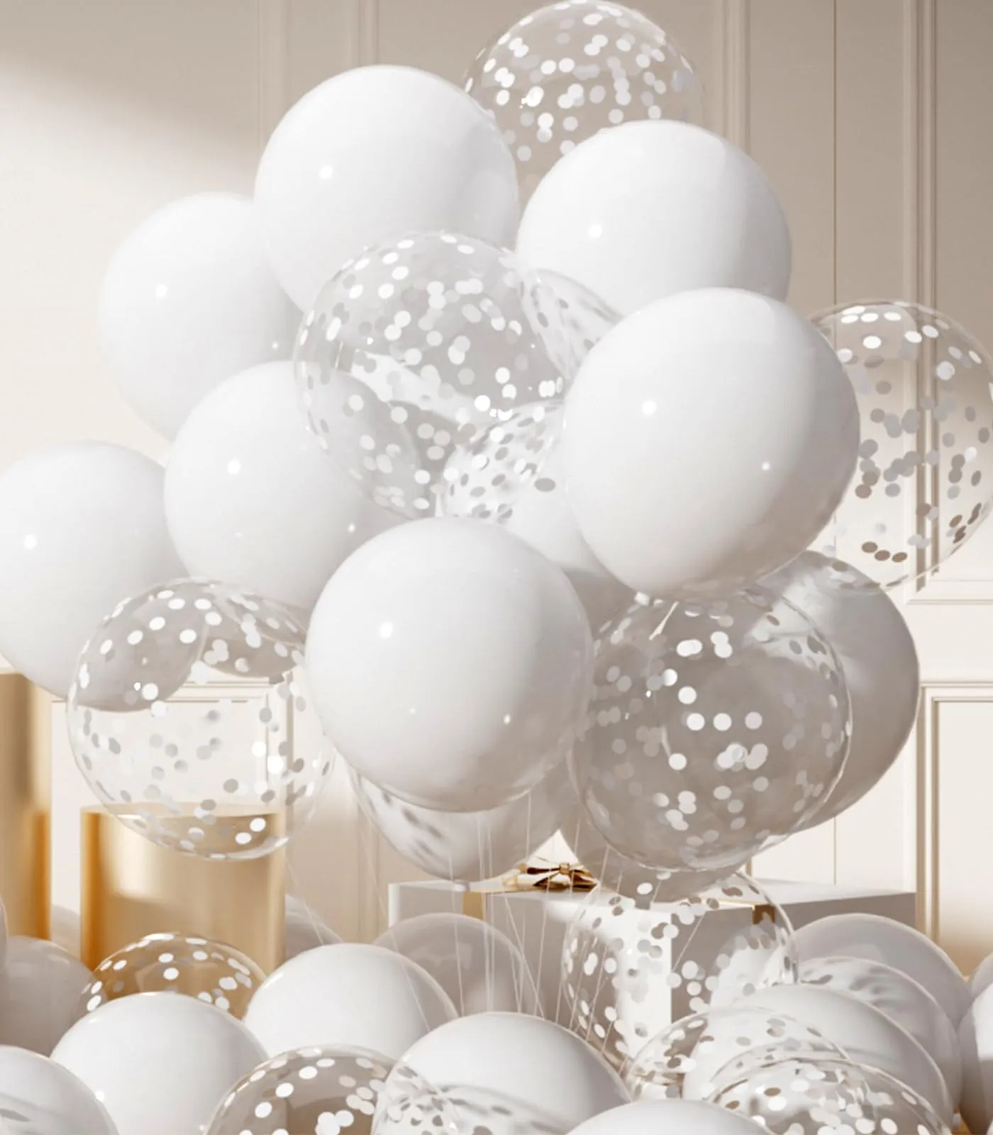 AULE Palloncini Bianco Confetti, 42 Pezzi 30cm - immagine 1