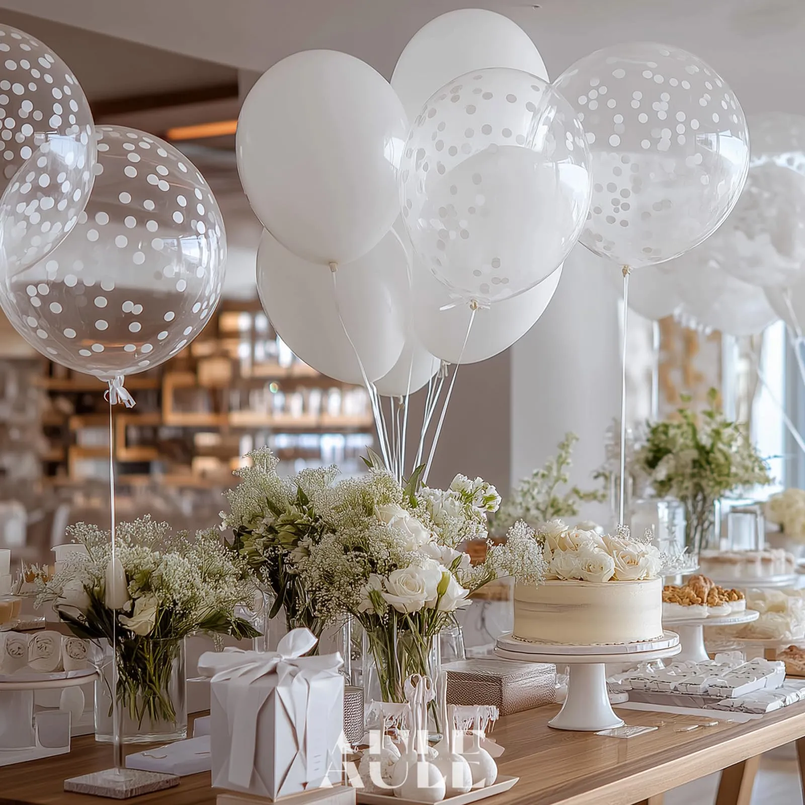 AULE Palloncini Bianco Confetti, 42 Pezzi 30cm - immagine 2
