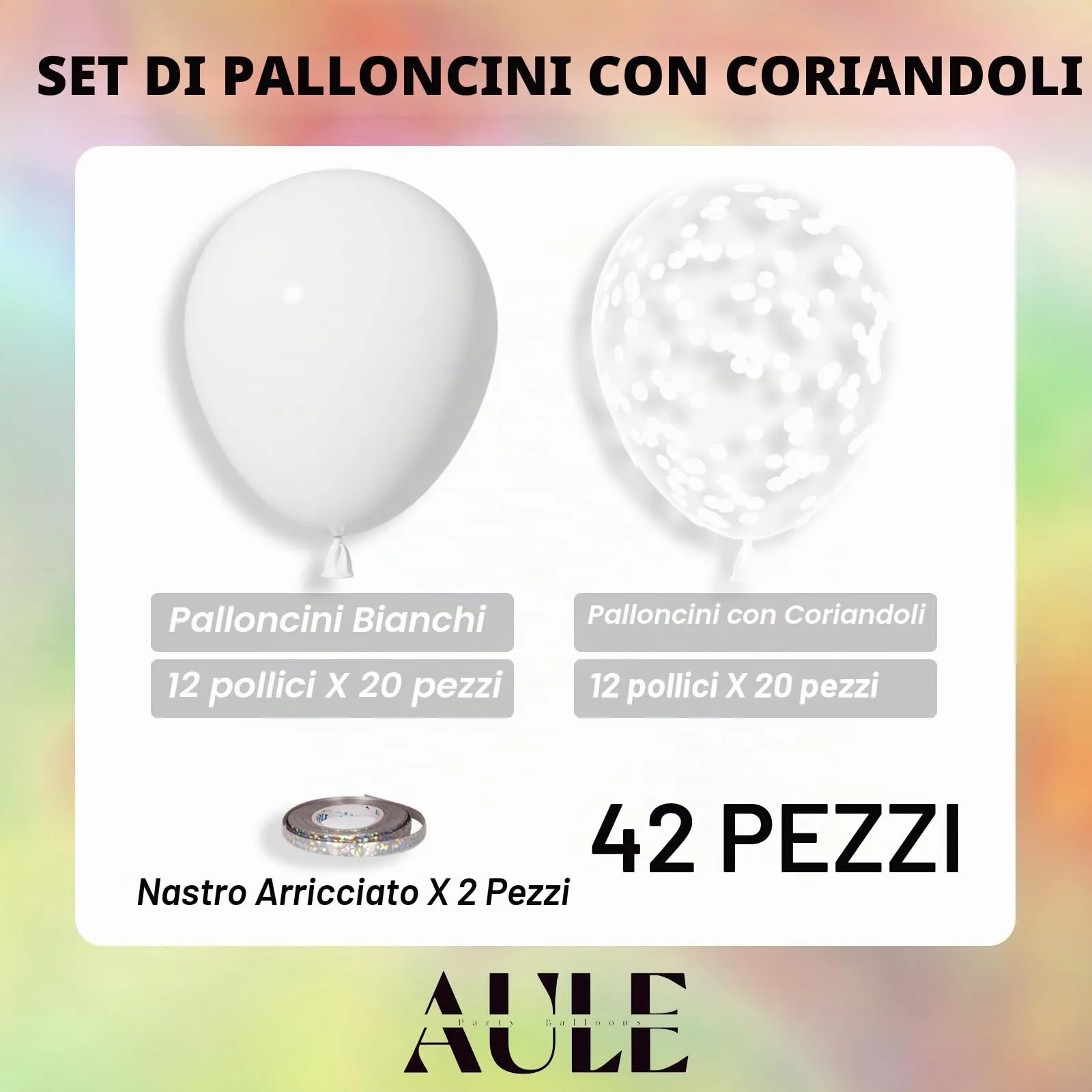 AULE Palloncini Bianco Confetti, 42 Pezzi 30cm - immagine 3