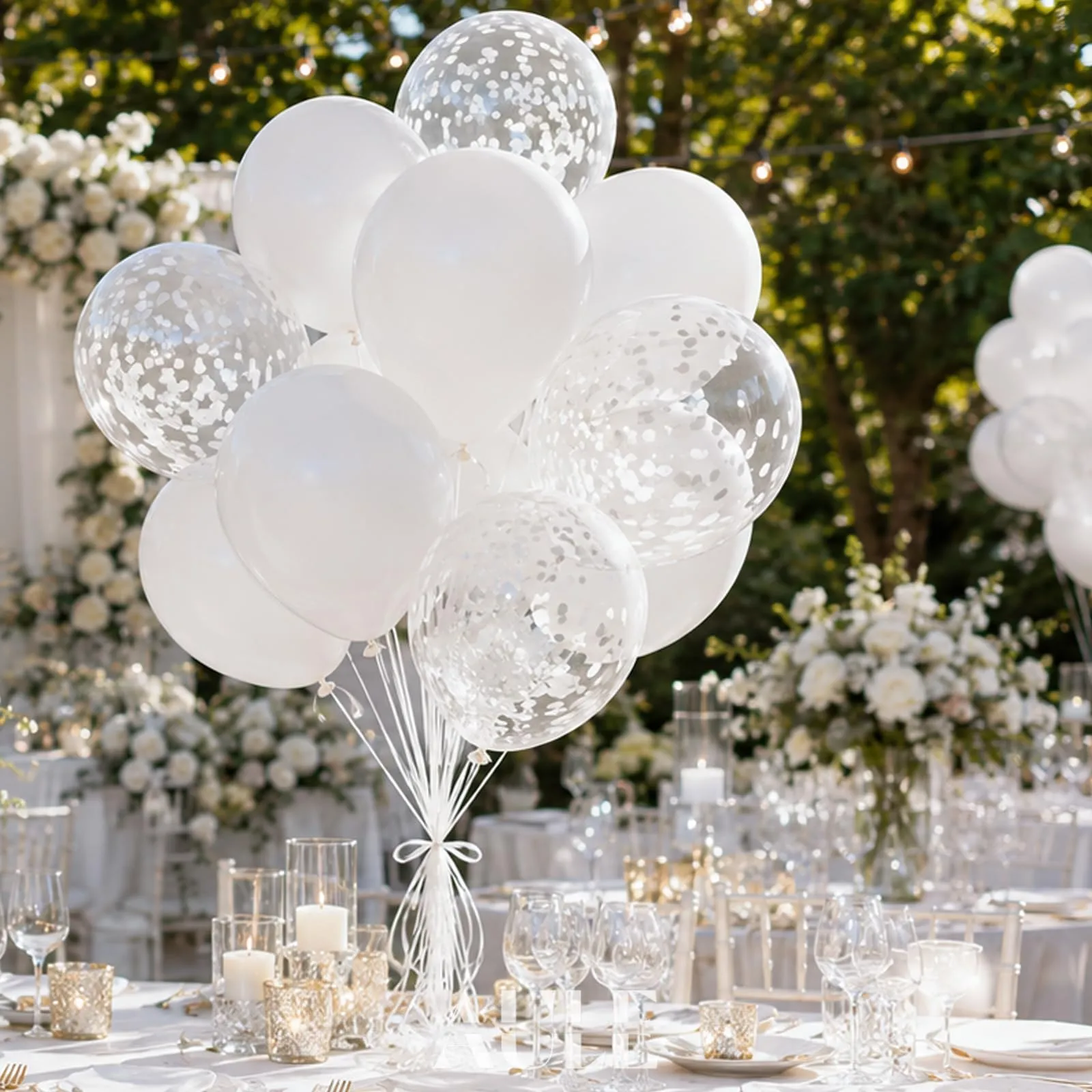 AULE Palloncini Bianco Confetti, 42 Pezzi 30cm - immagine 5