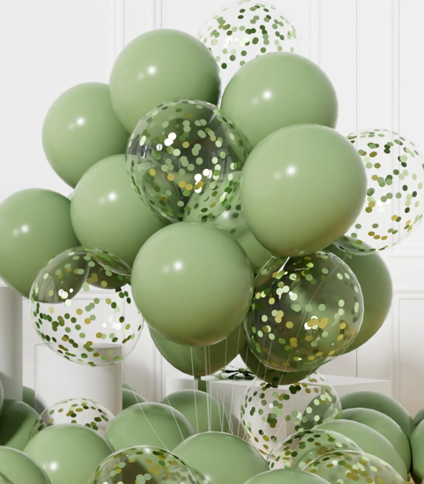 AULE Palloncini Verde Salvia Confetti, 42 Pezzi, 30 cm - immagine 1