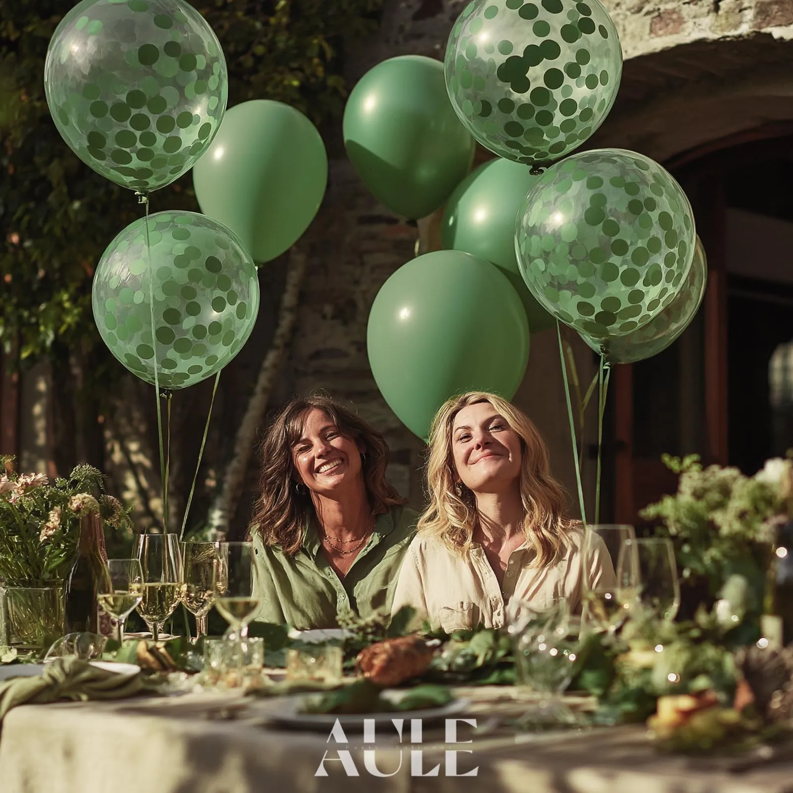 AULE Palloncini Verde Salvia Confetti, 42 Pezzi, 30 cm - immagine 5