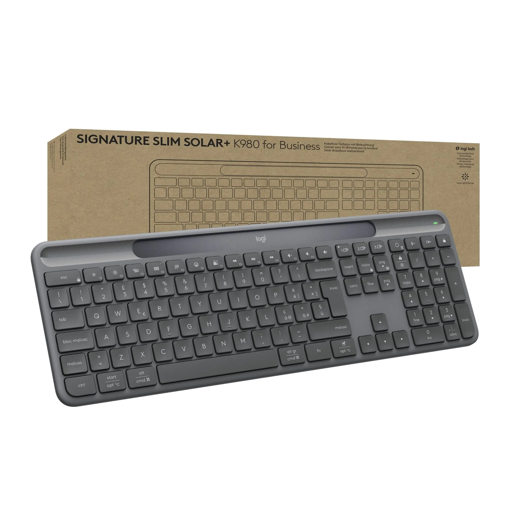 Logitech Signature Slim Solar+ K980 Business Wireless Keyboard - ITA QWERTY - immagine 1