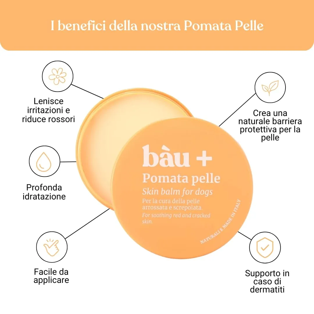 Bau Pomata Pelle Cane Naturale con Burro di Karité, Iperico, Lavanda e Tea Tree - immagine 3