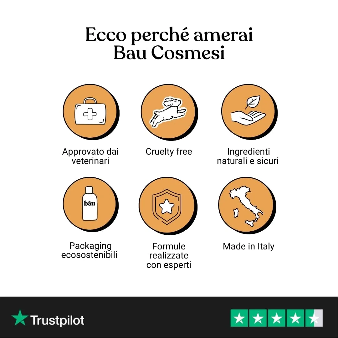 Bau Pomata Pelle Cane Naturale con Burro di Karité, Iperico, Lavanda e Tea Tree - immagine 7