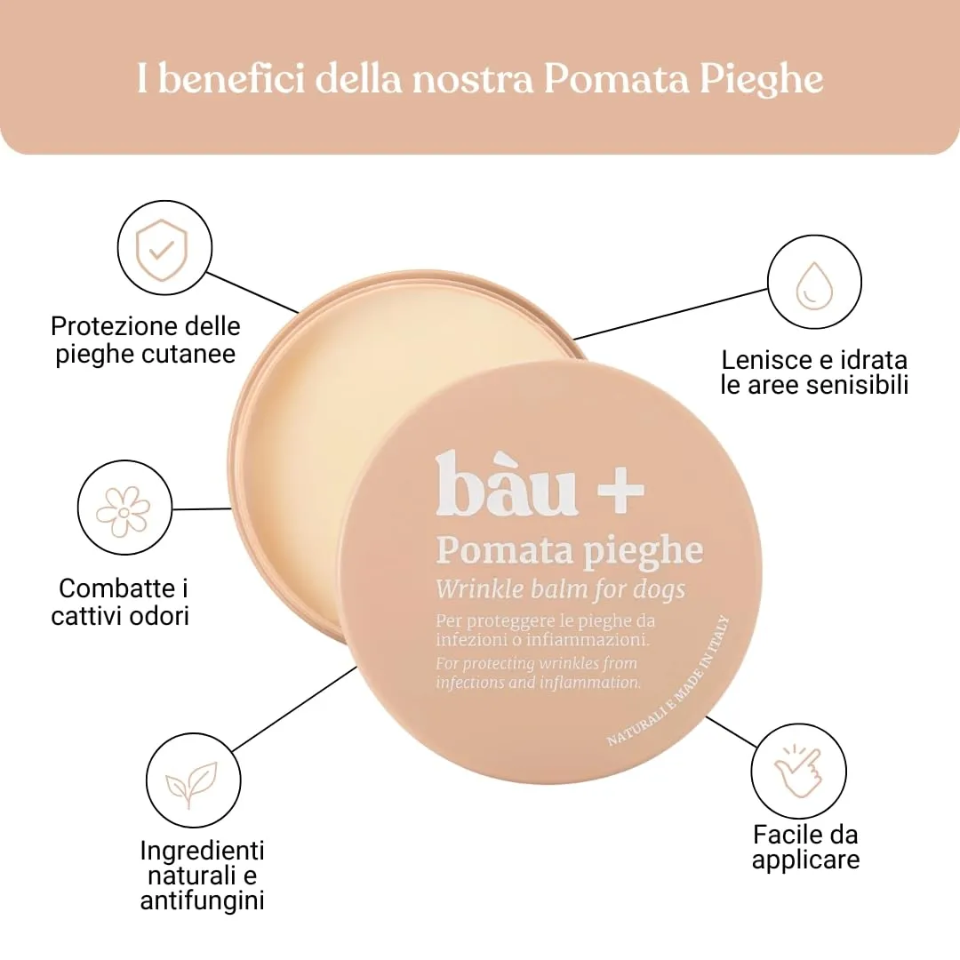 Bau Pomata Pieghe Cane Naturale - Balsamo Idratante con Burro di Karité, Olio di Canapa, Lavanda e Vitamina E - immagine 3