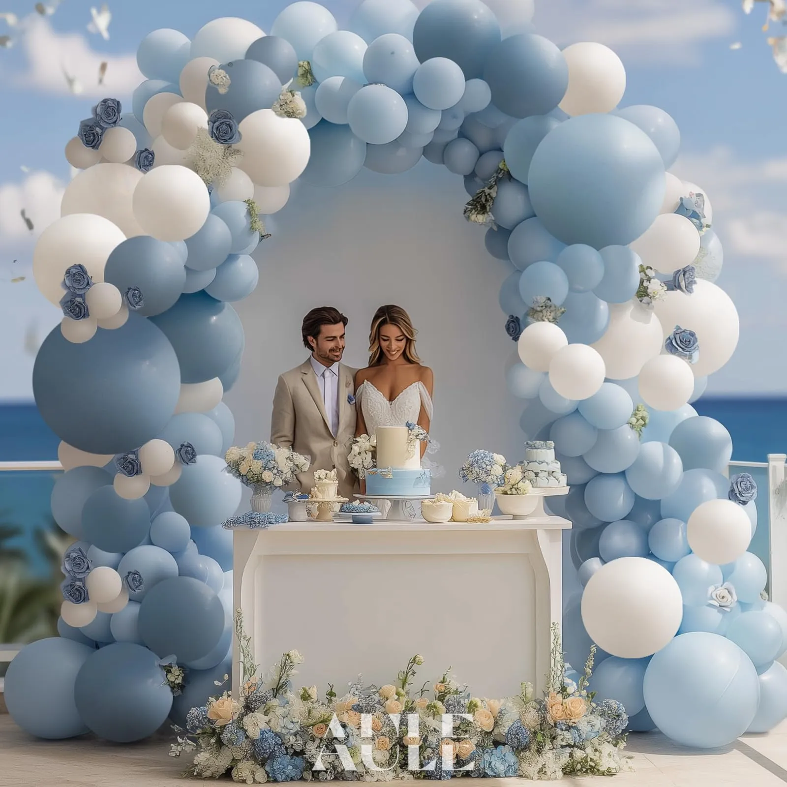 AULE Kit Arco Palloncini Blu, 155 Pezzi Set Ghirlanda Palloncino - immagine 5