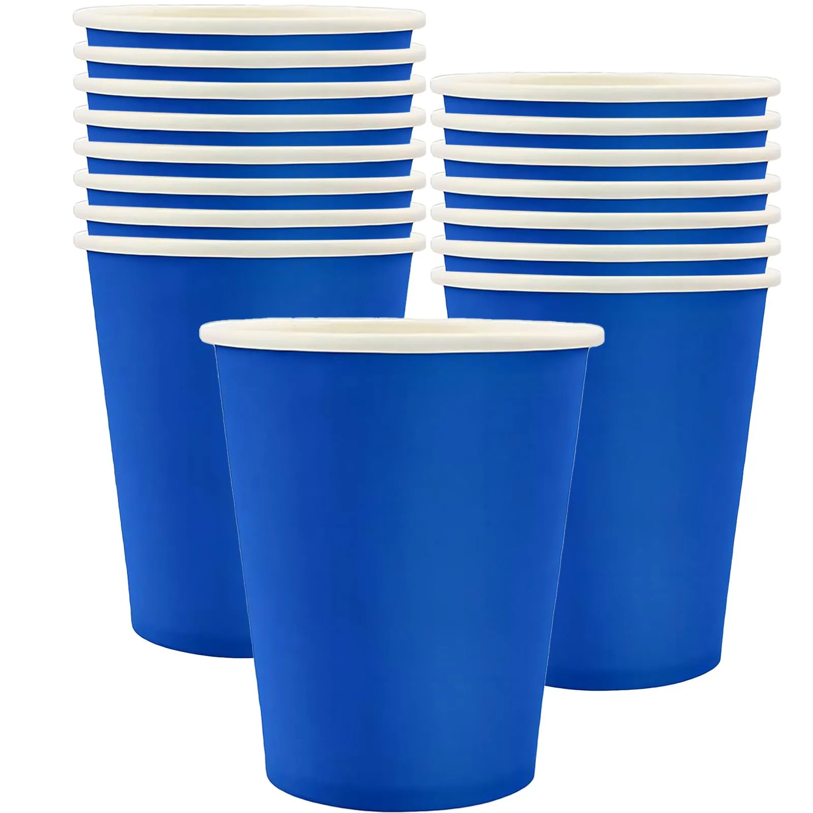 MOMAHUA 16 Bicchieri di Carta Blu per Feste, 250 ml - immagine 1
